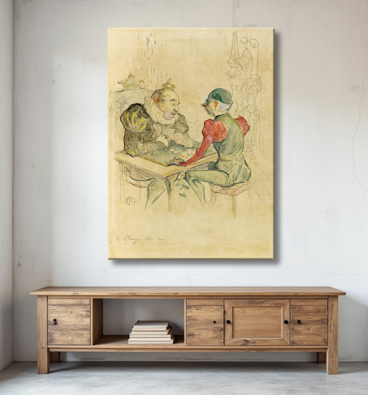Reproduction Le bézigue de Henri de Toulouse-Lautrec avec decor