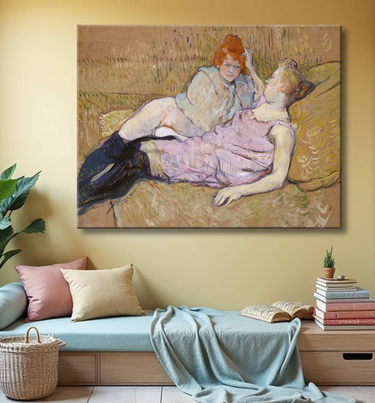 Reproduction Le canapé de Henri de Toulouse-Lautrec avec decor