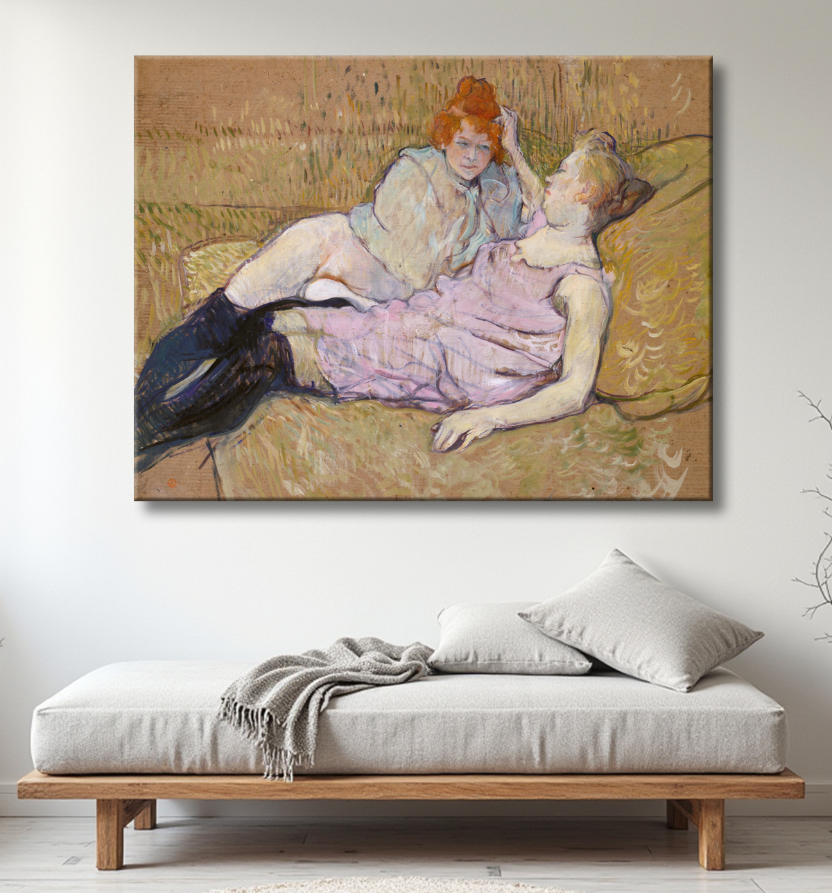 Reproduction Le canapé de Henri de Toulouse-Lautrec avec decor