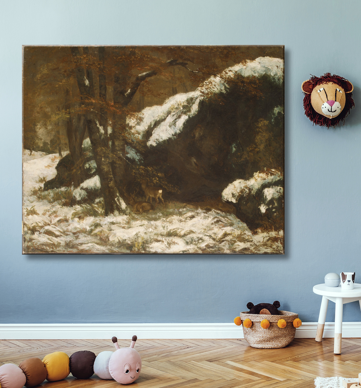 Reproduction Le cerf de Gustave Courbet avec decor