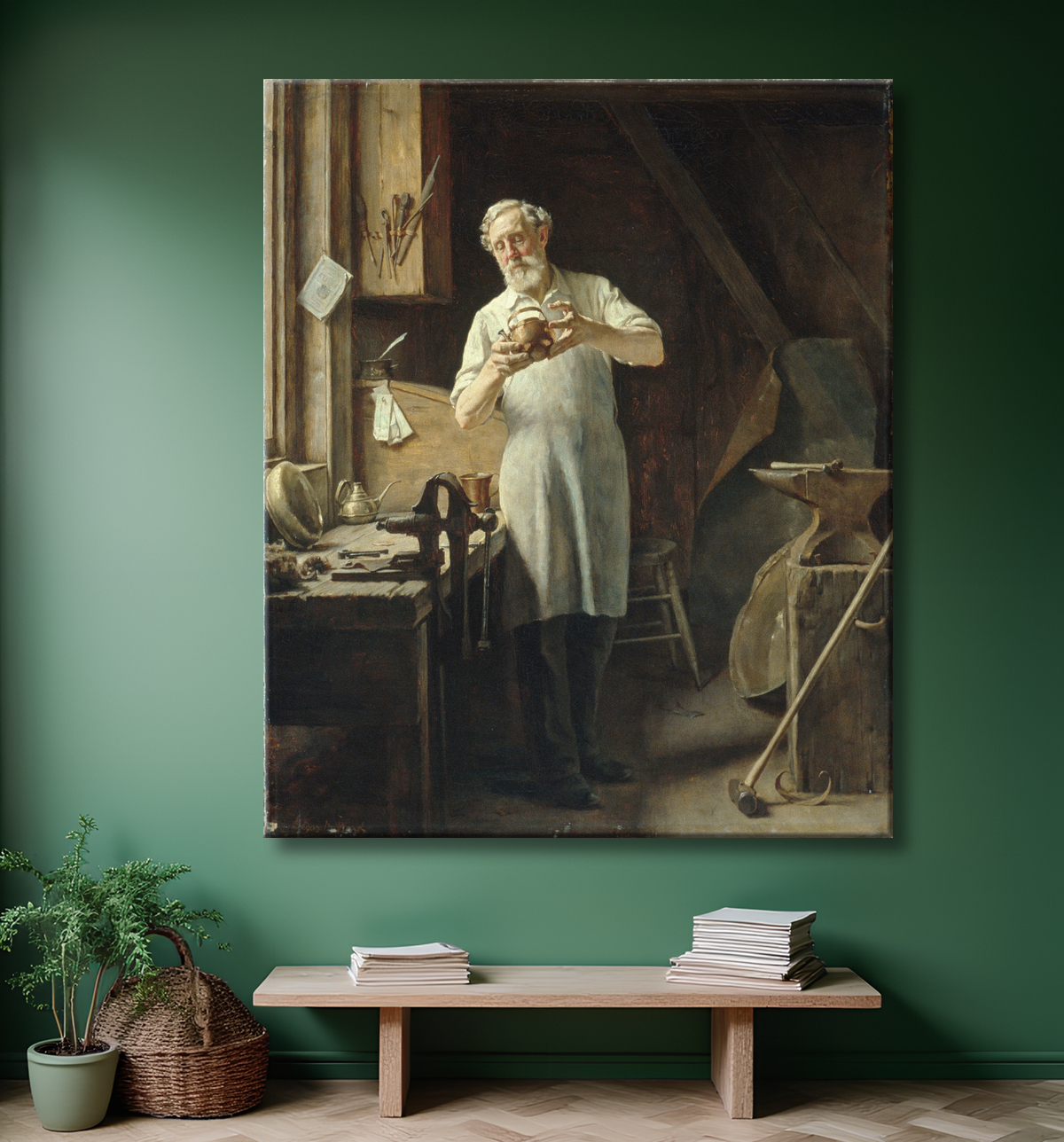 Reproduction Le chaudronnier de Edgar Melville Ward avec decor