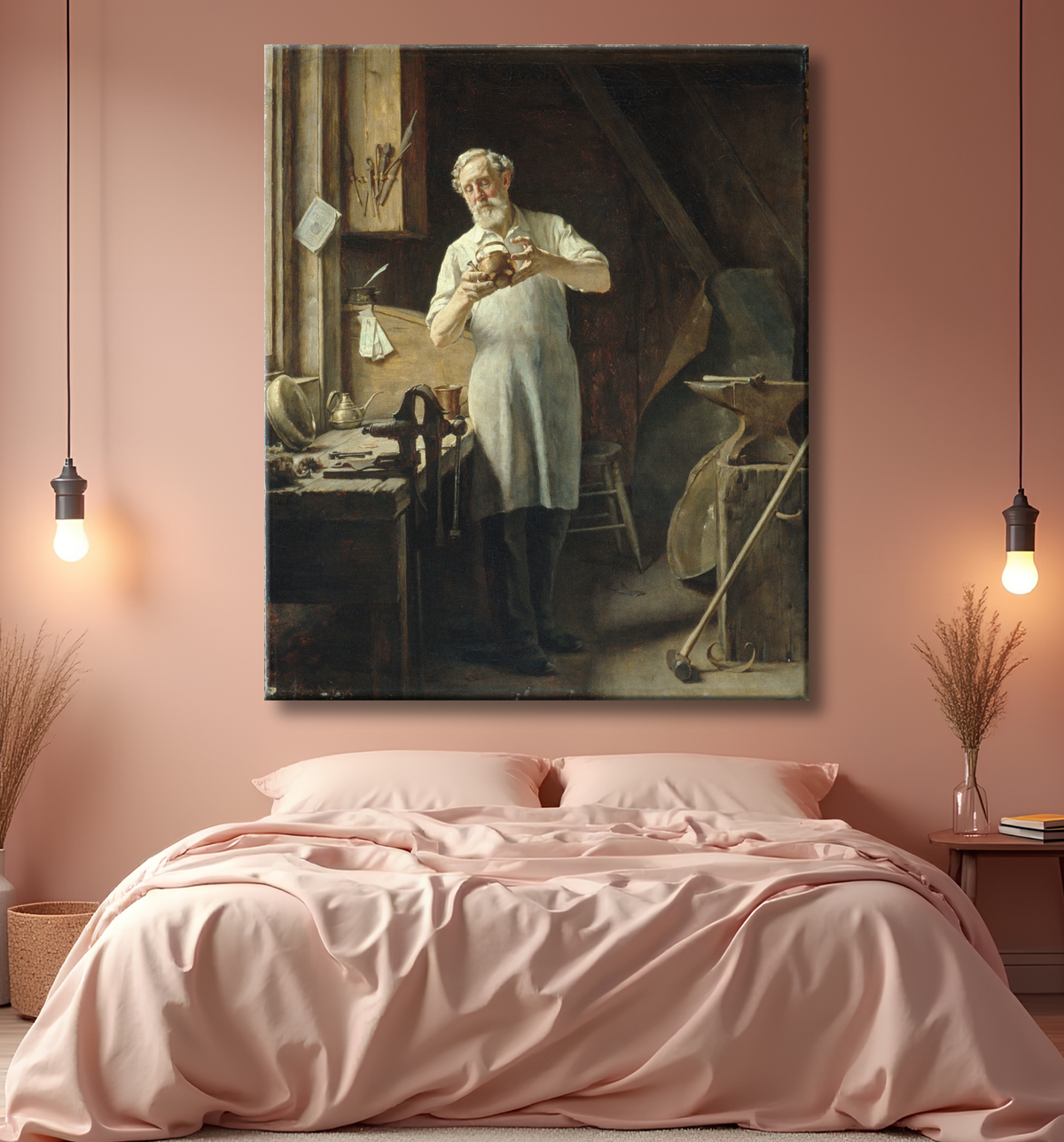 Reproduction Le chaudronnier de Edgar Melville Ward avec decor