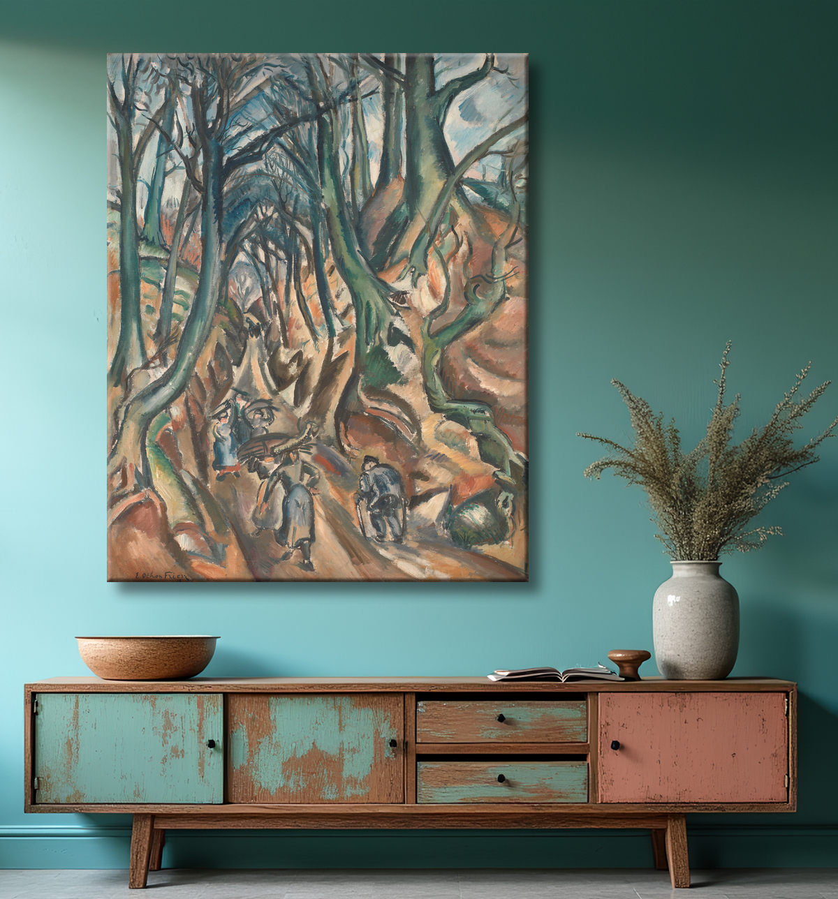 Reproduction Le chemin creux en hiver de Friesz, Emile Othon avec decor