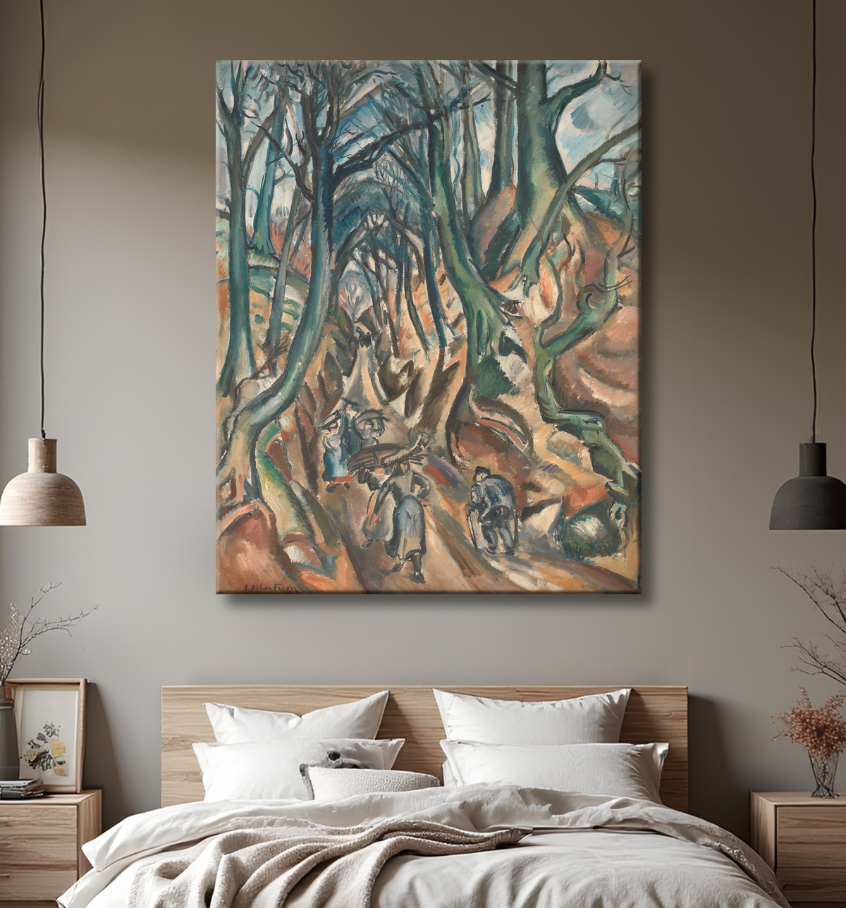 Reproduction Le chemin creux en hiver de Friesz, Emile Othon avec decor