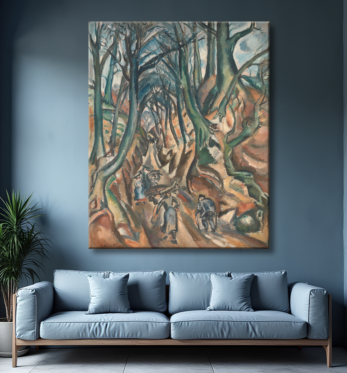 Reproduction Le chemin creux en hiver de Friesz, Emile Othon avec decor