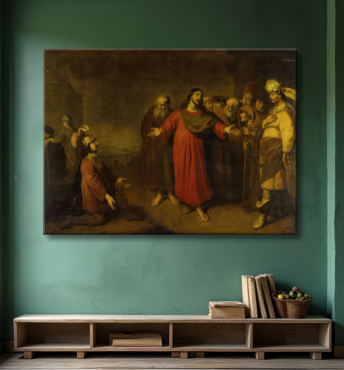 Reproduction Le Christ et le centurion de Adam Camerarius avec decor