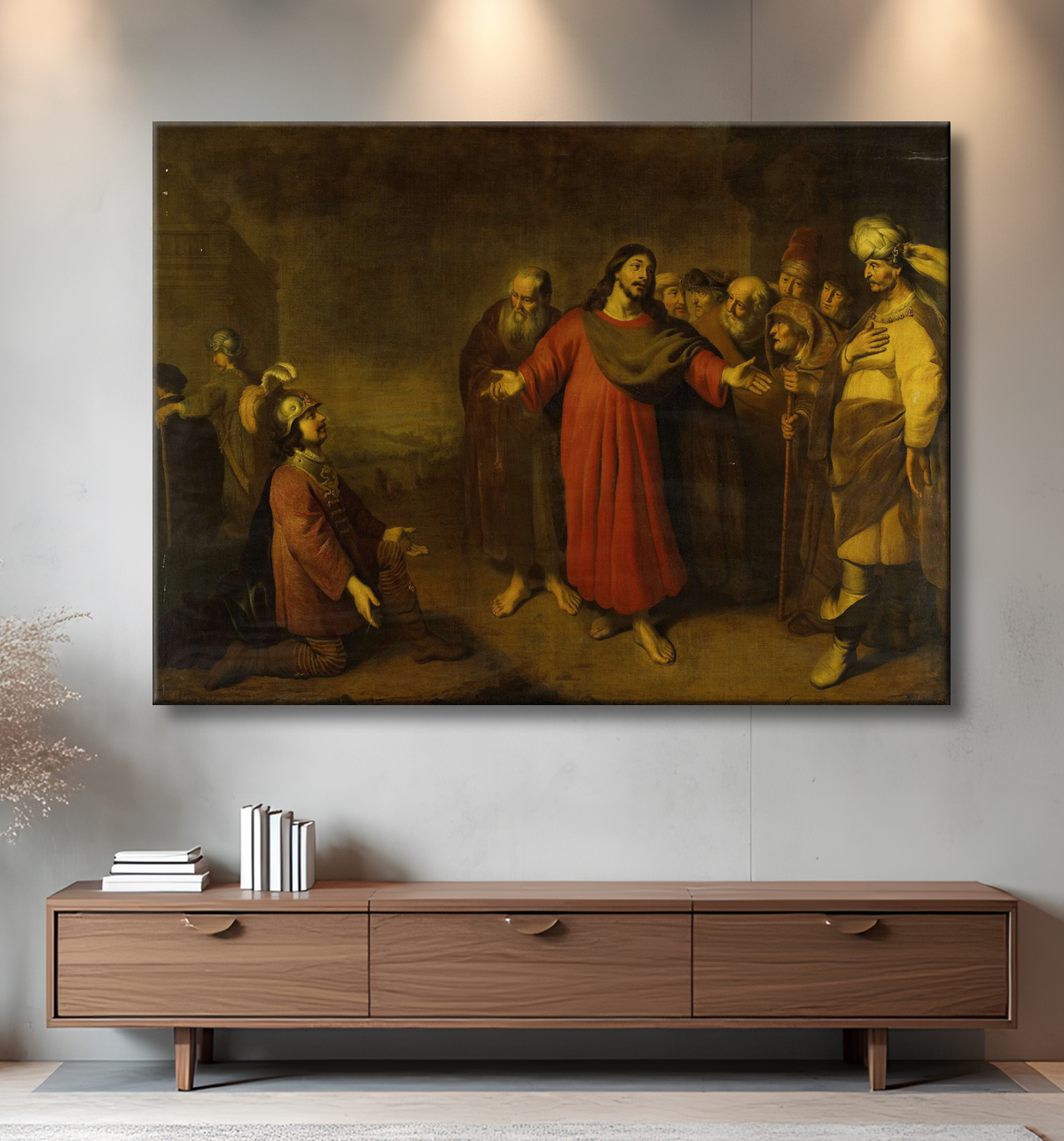 Reproduction Le Christ et le centurion de Adam Camerarius avec decor