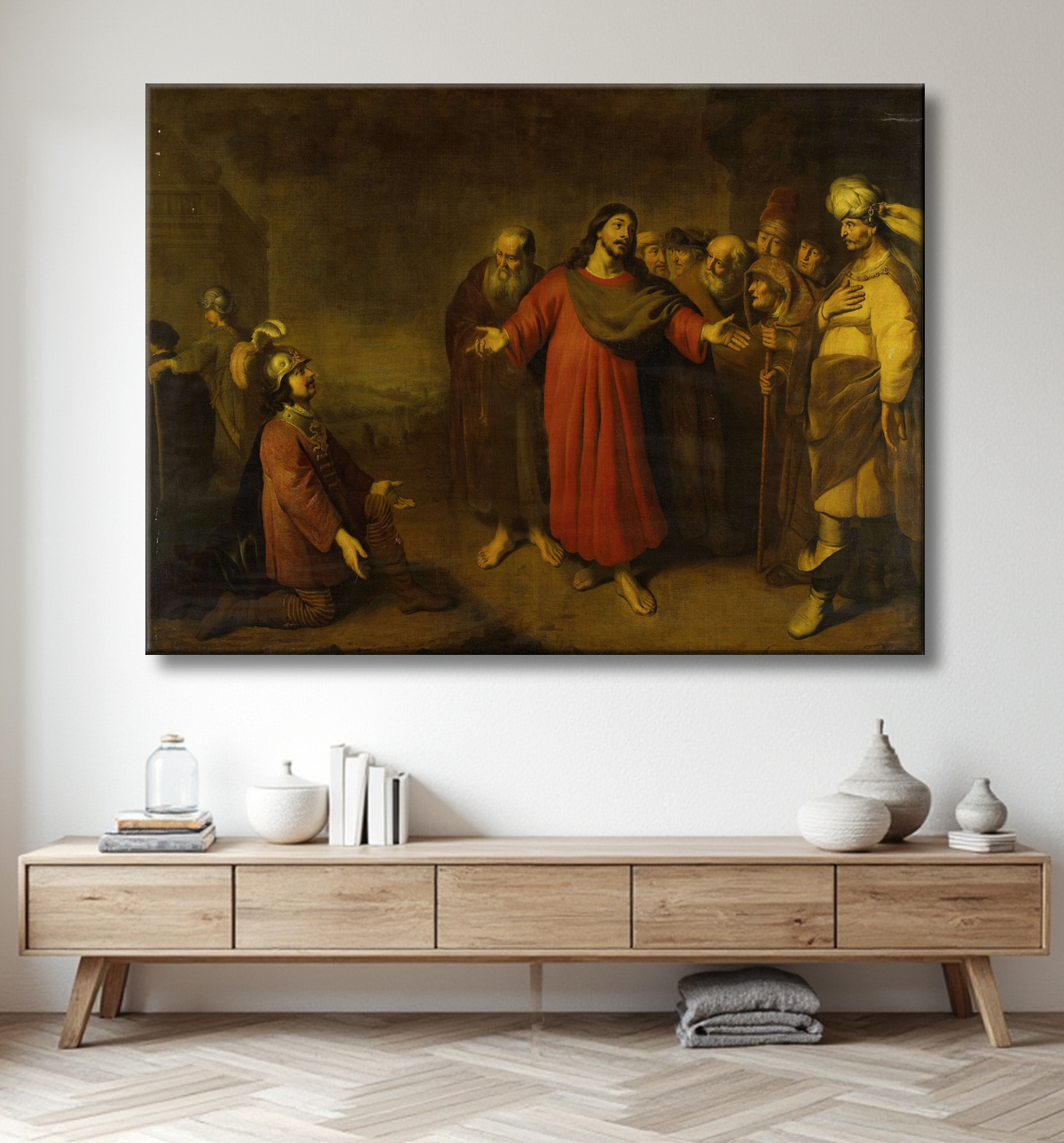 Reproduction Le Christ et le centurion de Adam Camerarius avec decor