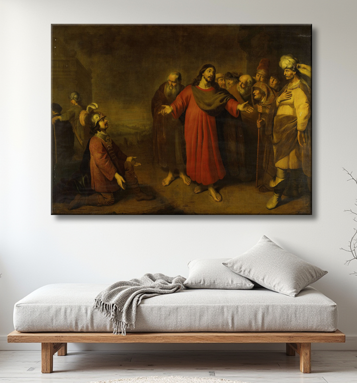 Reproduction Le Christ et le centurion de Adam Camerarius avec decor