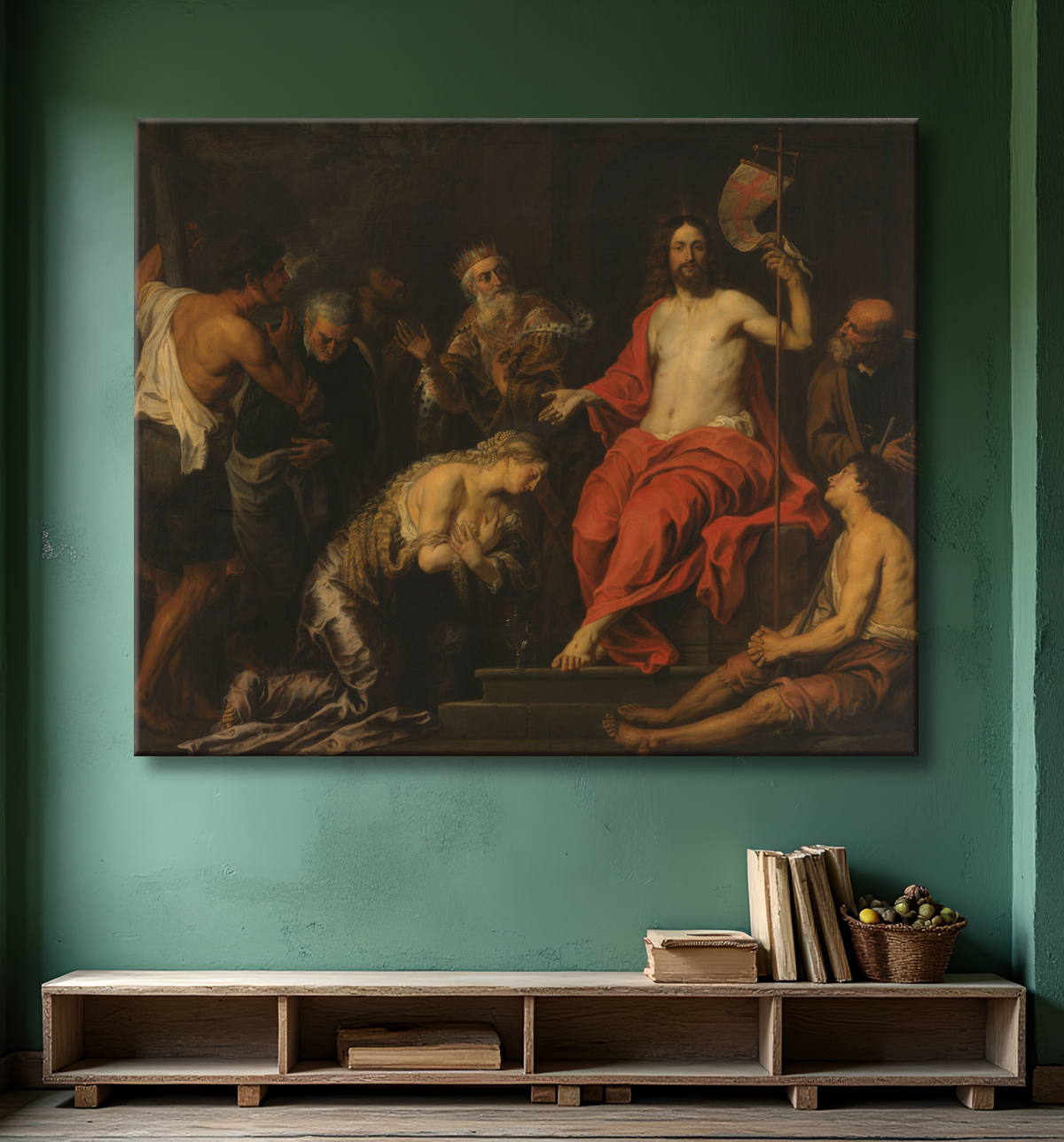 Reproduction Le Christ et les pécheurs pénitents de Gerard Seghers avec decor