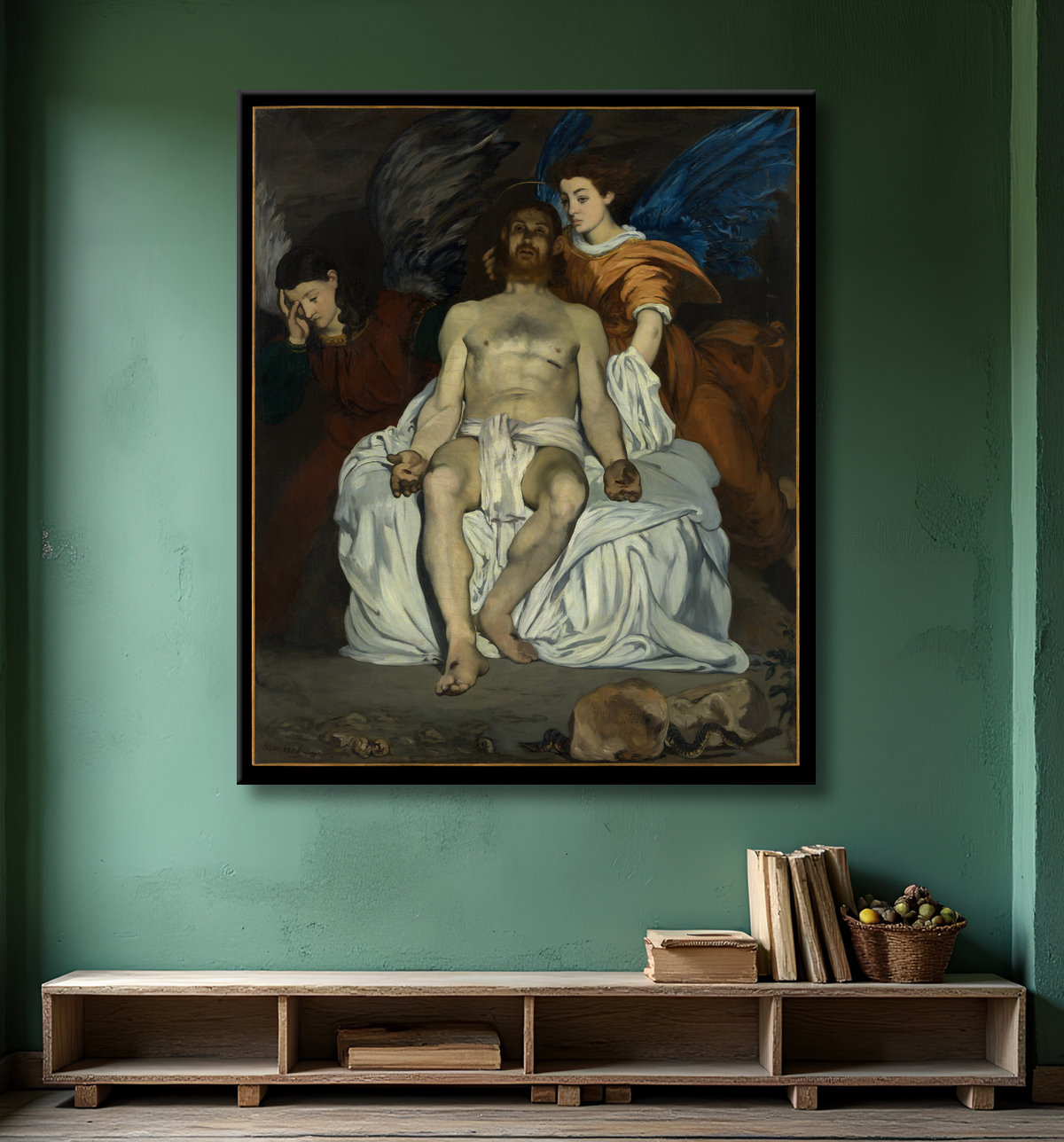 Reproduction Le Christ mort avec des anges de Edouard Manet avec decor
