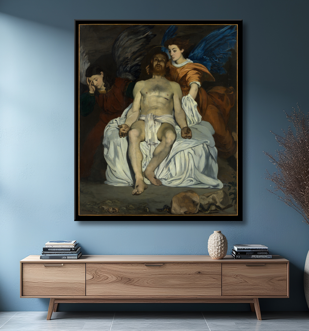 Reproduction Le Christ mort avec des anges de Edouard Manet avec decor