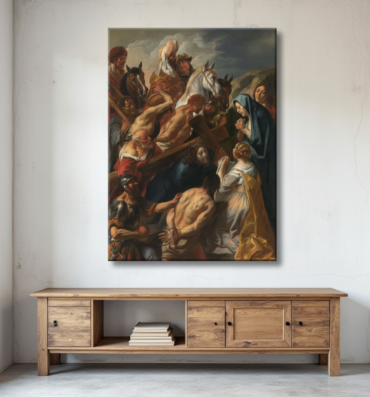 Reproduction Le Christ sur le chemin du Calvaire de Jacques Jordaens avec decor