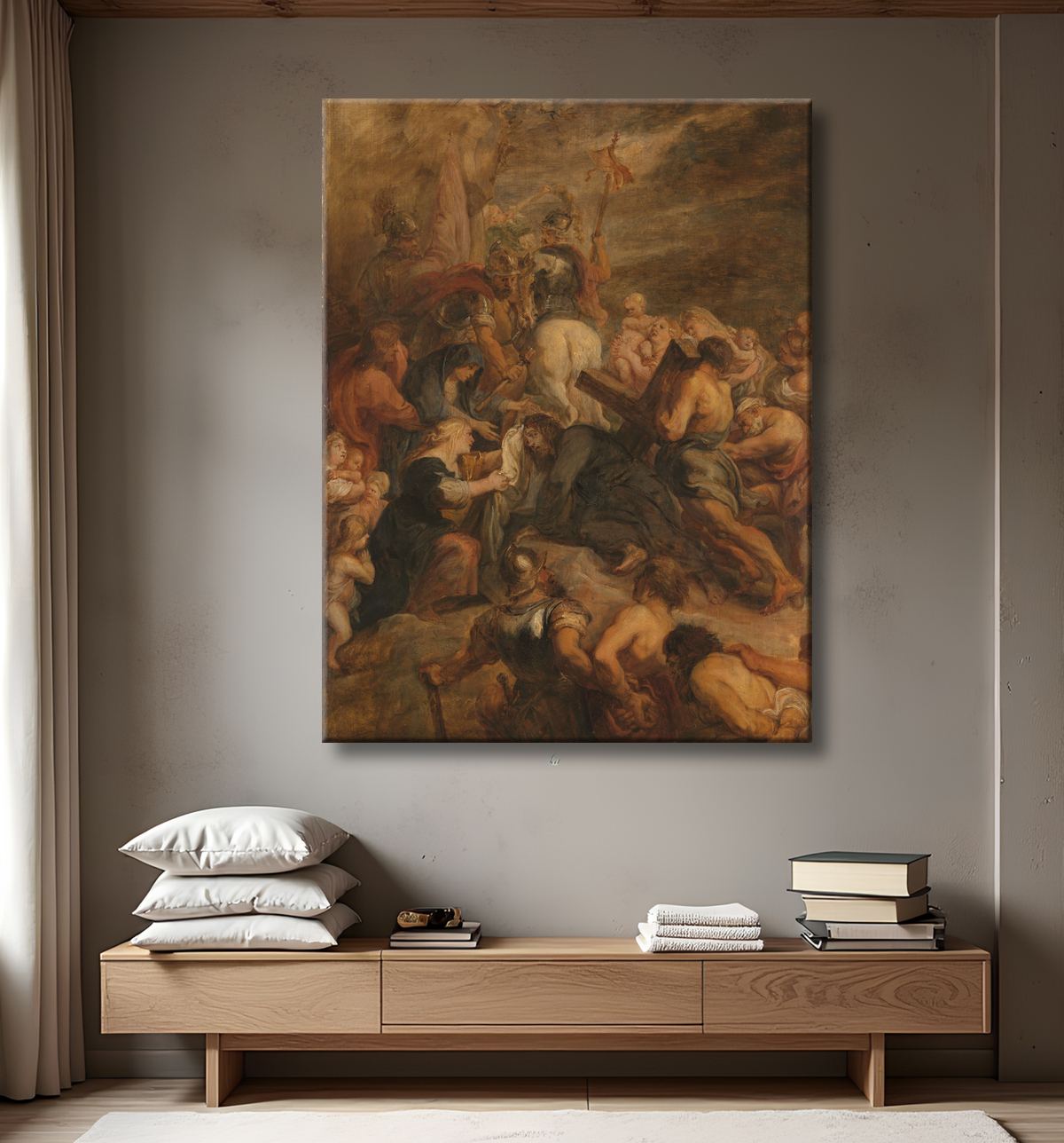 Reproduction Le Christ sur le chemin du Calvaire de Peter Paul Rubens avec decor