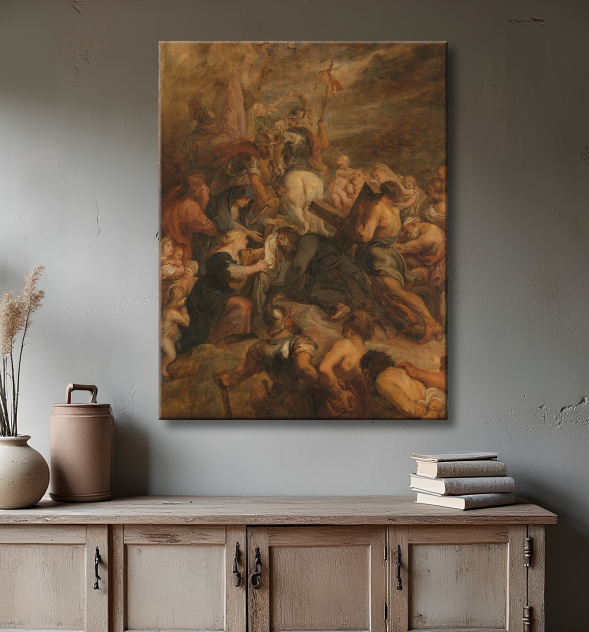 Reproduction Le Christ sur le chemin du Calvaire de Peter Paul Rubens avec decor