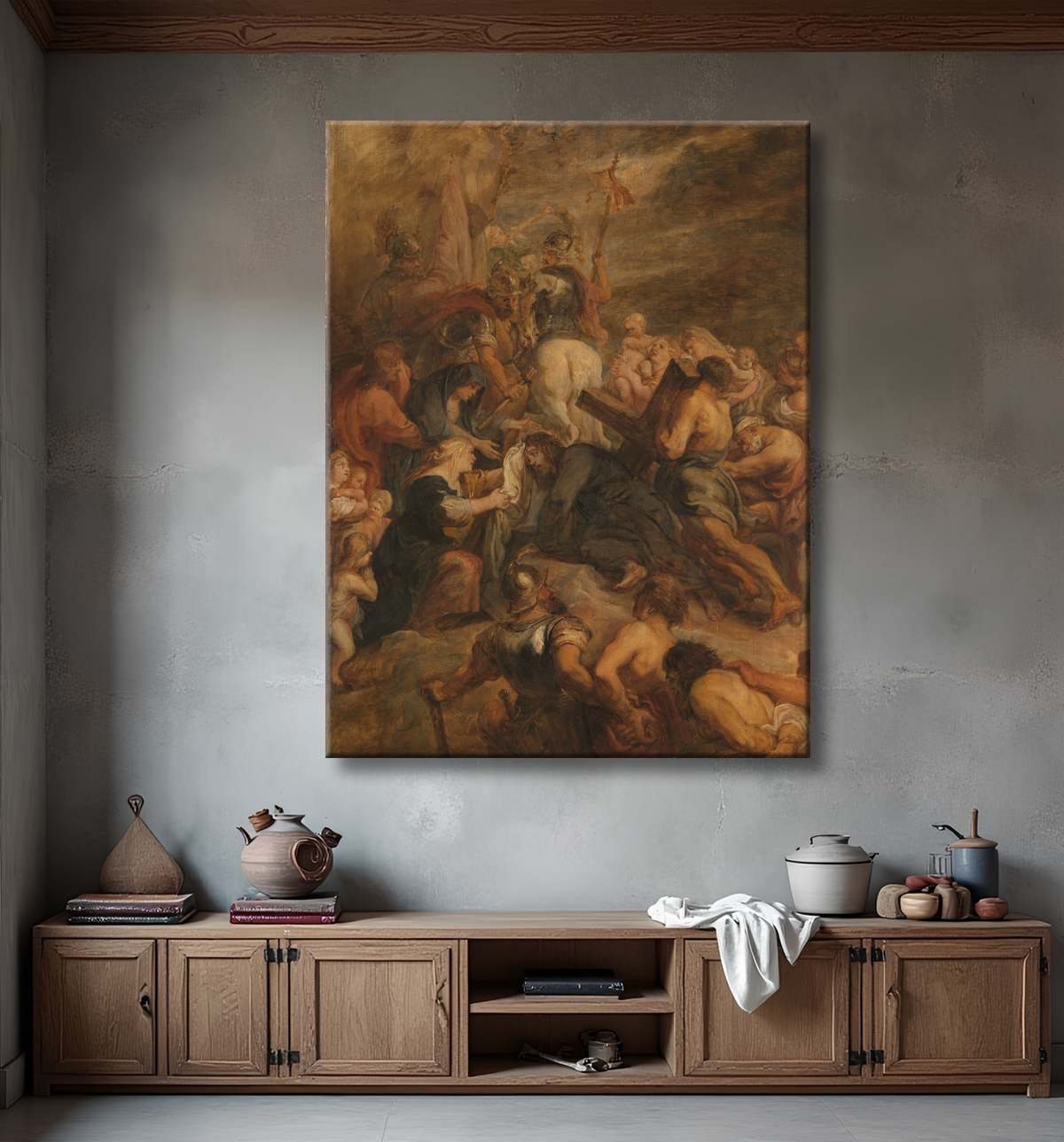 Reproduction Le Christ sur le chemin du Calvaire de Peter Paul Rubens avec decor