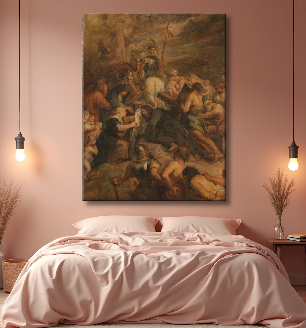 Reproduction Le Christ sur le chemin du Calvaire de Peter Paul Rubens avec decor