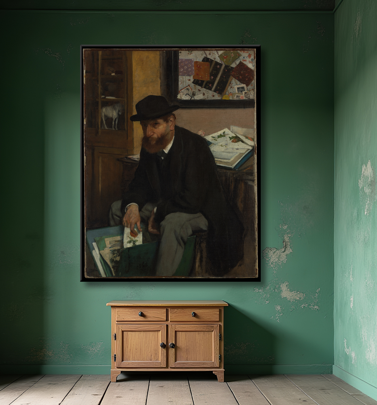 Reproduction Le collectionneur d'estampes de Edgar Degas avec decor