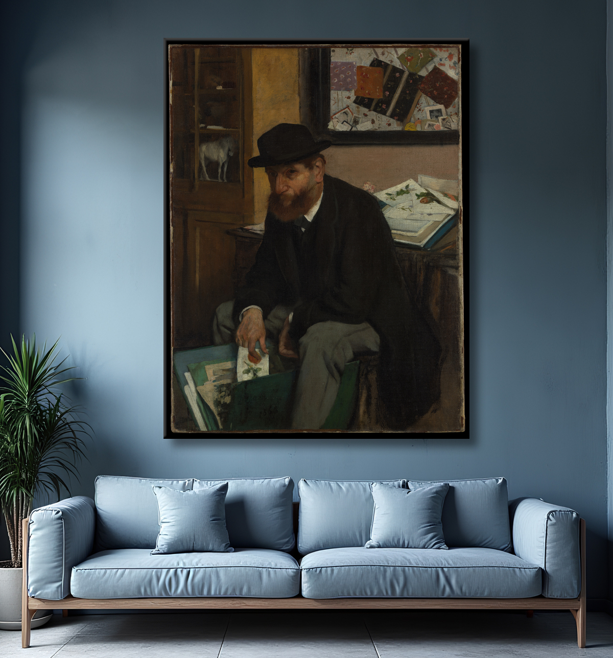 Reproduction Le collectionneur d'estampes de Edgar Degas avec decor