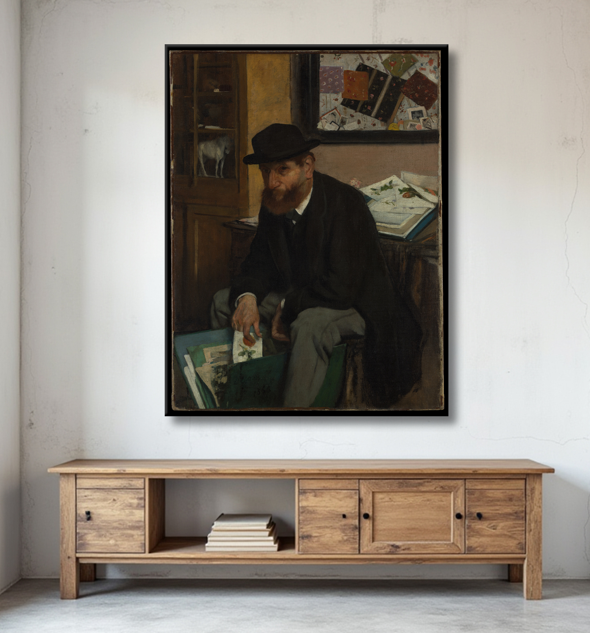 Reproduction Le collectionneur d'estampes de Edgar Degas avec decor
