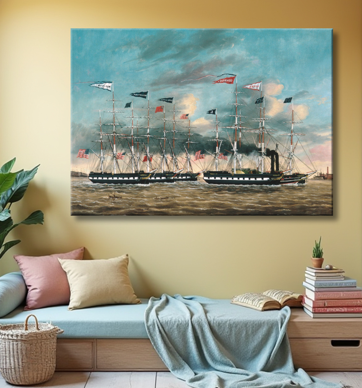 Reproduction Le conquérant du remorqueur de James Guy Evans avec decor