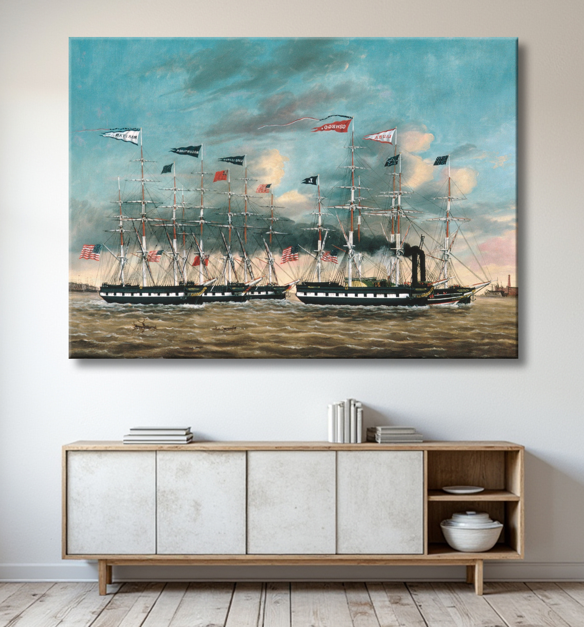 Reproduction Le conquérant du remorqueur de James Guy Evans avec decor