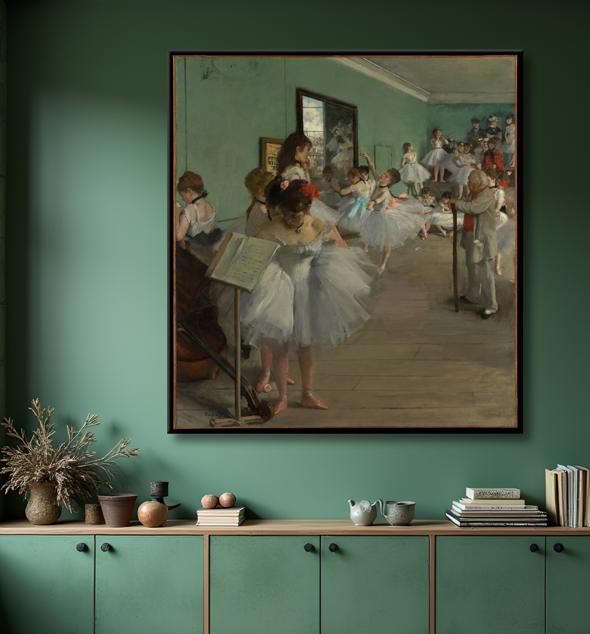 Reproduction Le cours de danse de Edgar Degas avec decor