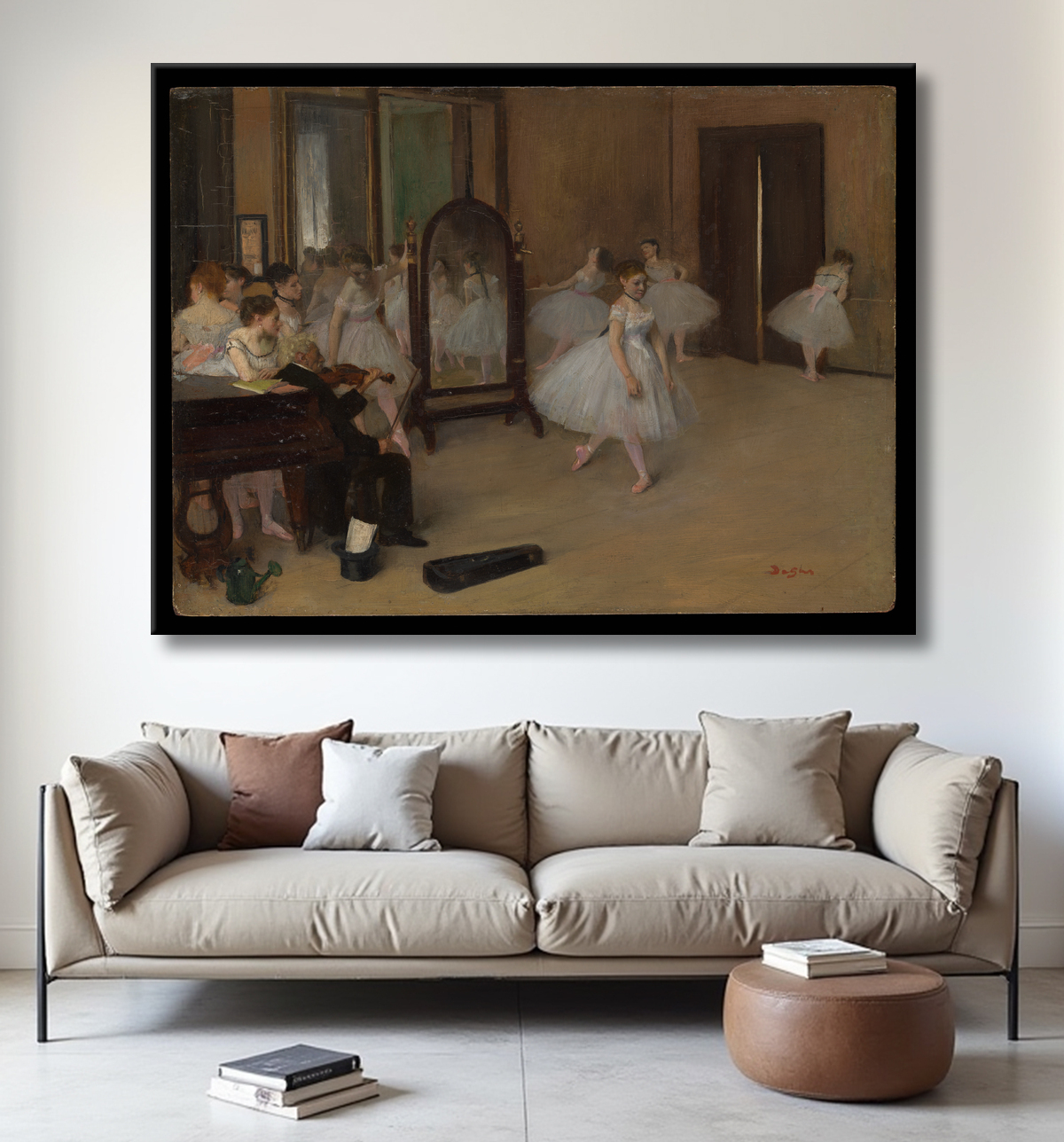 Reproduction Le cours de danse de Edgar Degas avec decor