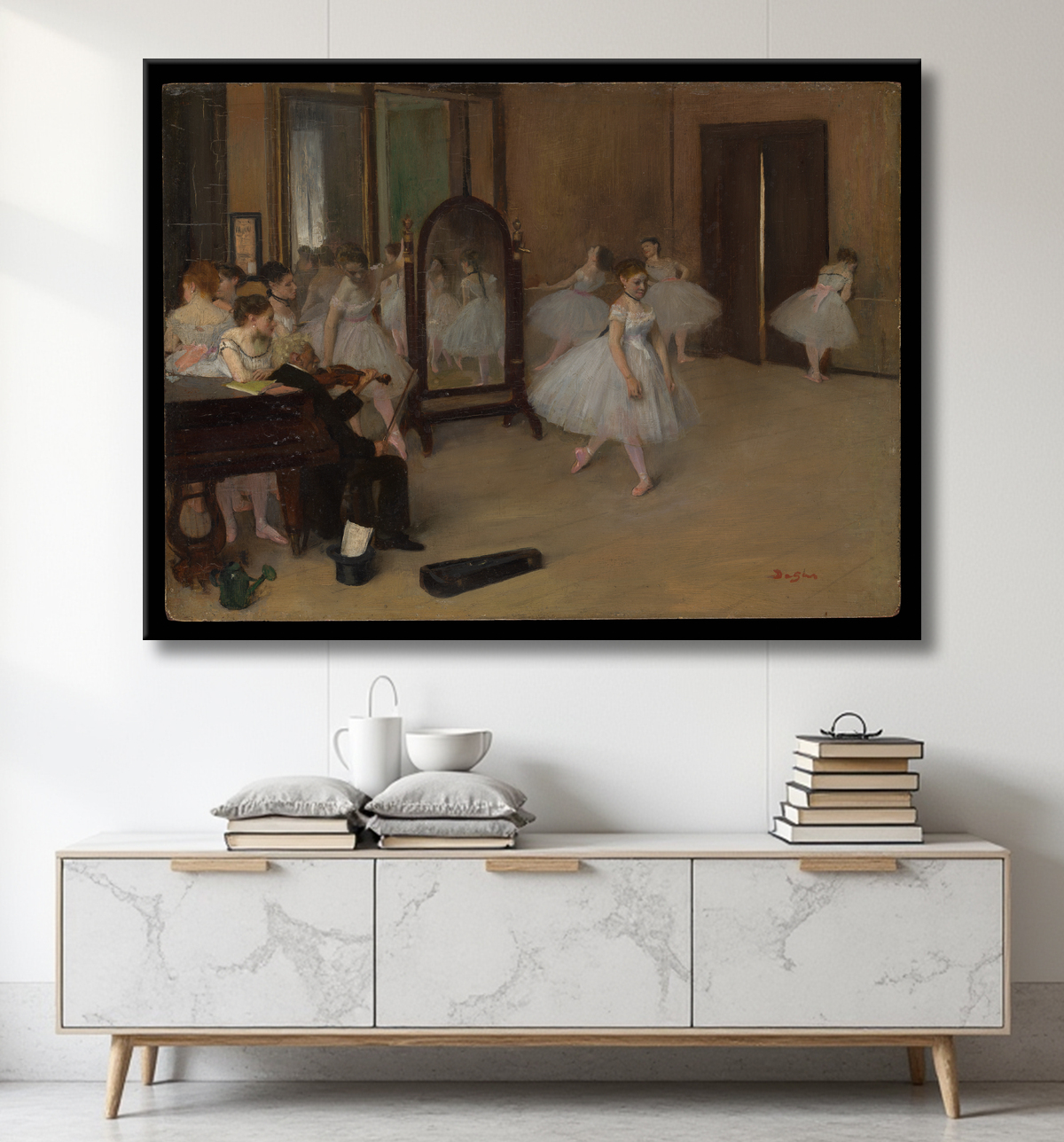 Reproduction Le cours de danse de Edgar Degas avec decor