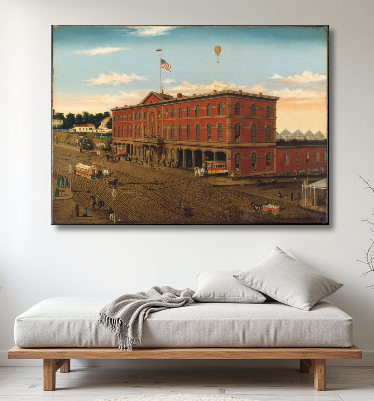 Reproduction Le dépôt ferroviaire de la troisième avenue de William H. Schenck avec decor