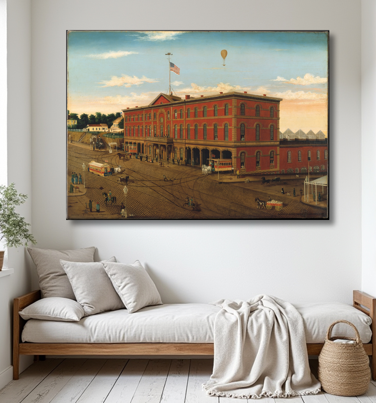 Reproduction Le dépôt ferroviaire de la troisième avenue de William H. Schenck avec decor