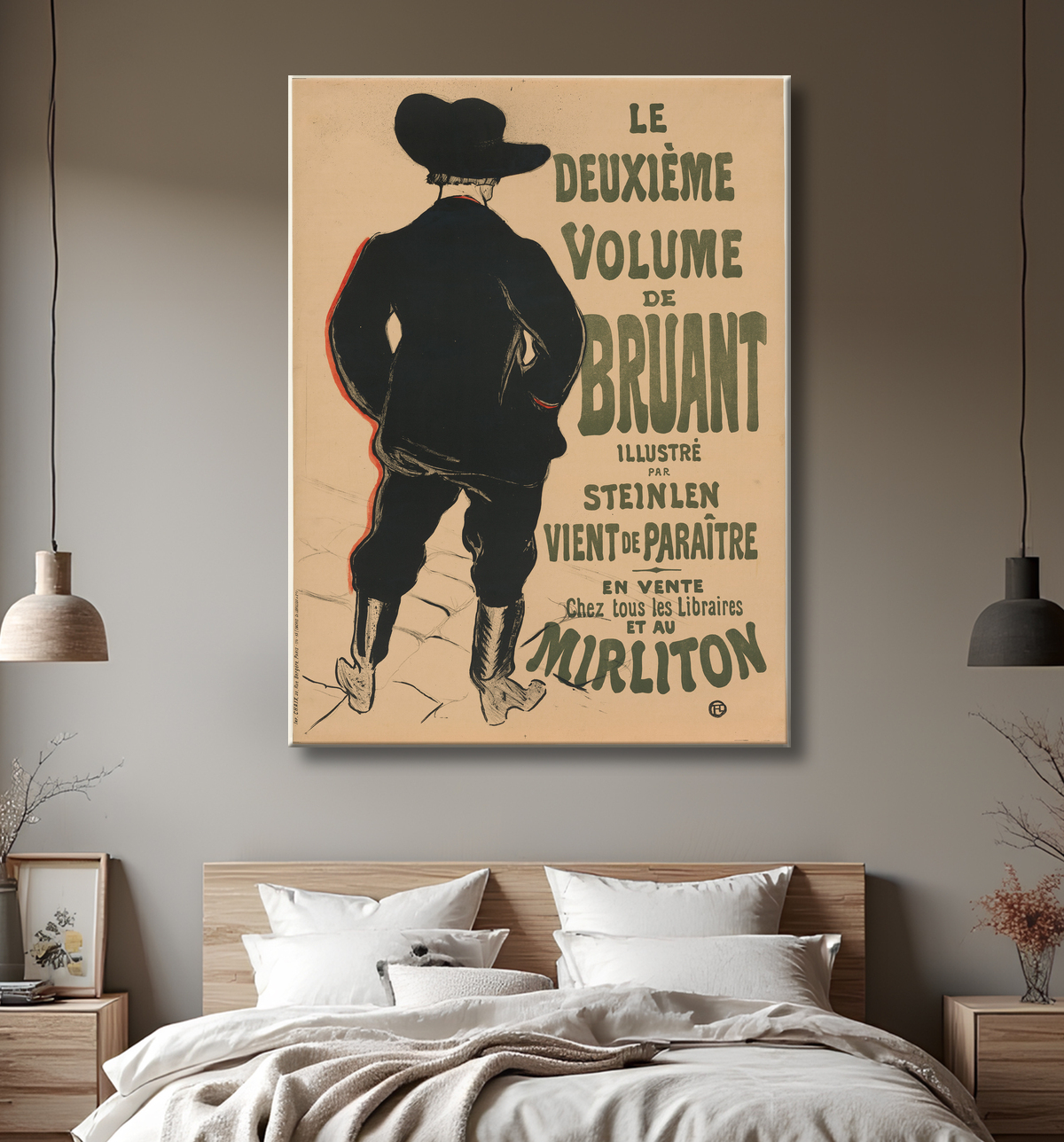 Reproduction Le deuxième tome de Bruant de Henri de Toulouse-Lautrec avec decor