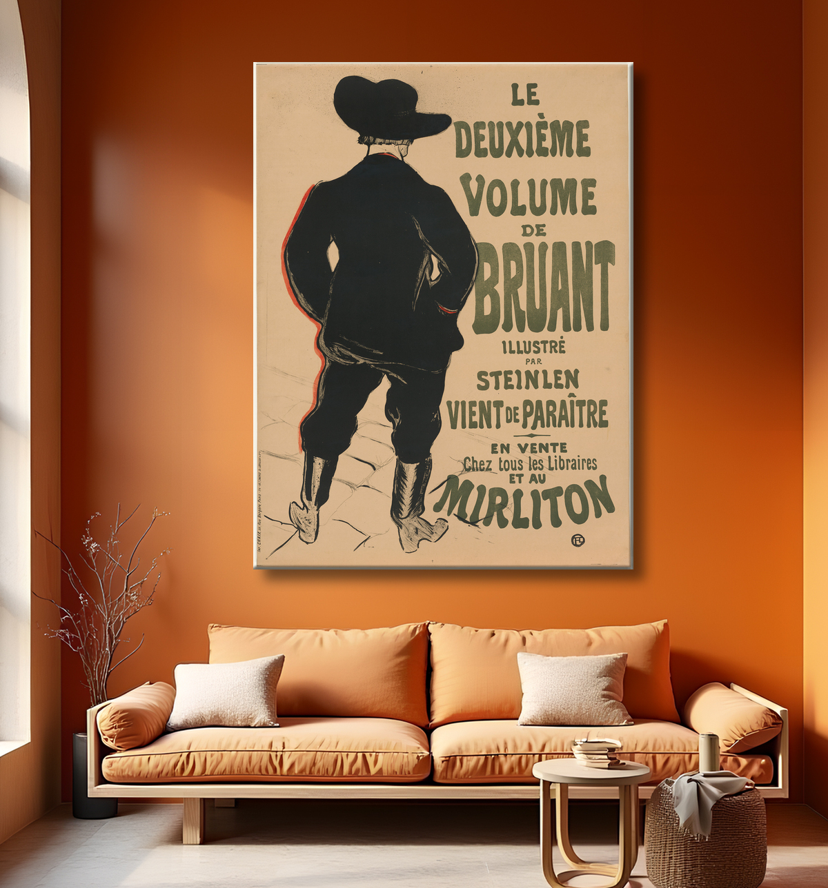 Reproduction Le deuxième tome de Bruant de Henri de Toulouse-Lautrec avec decor
