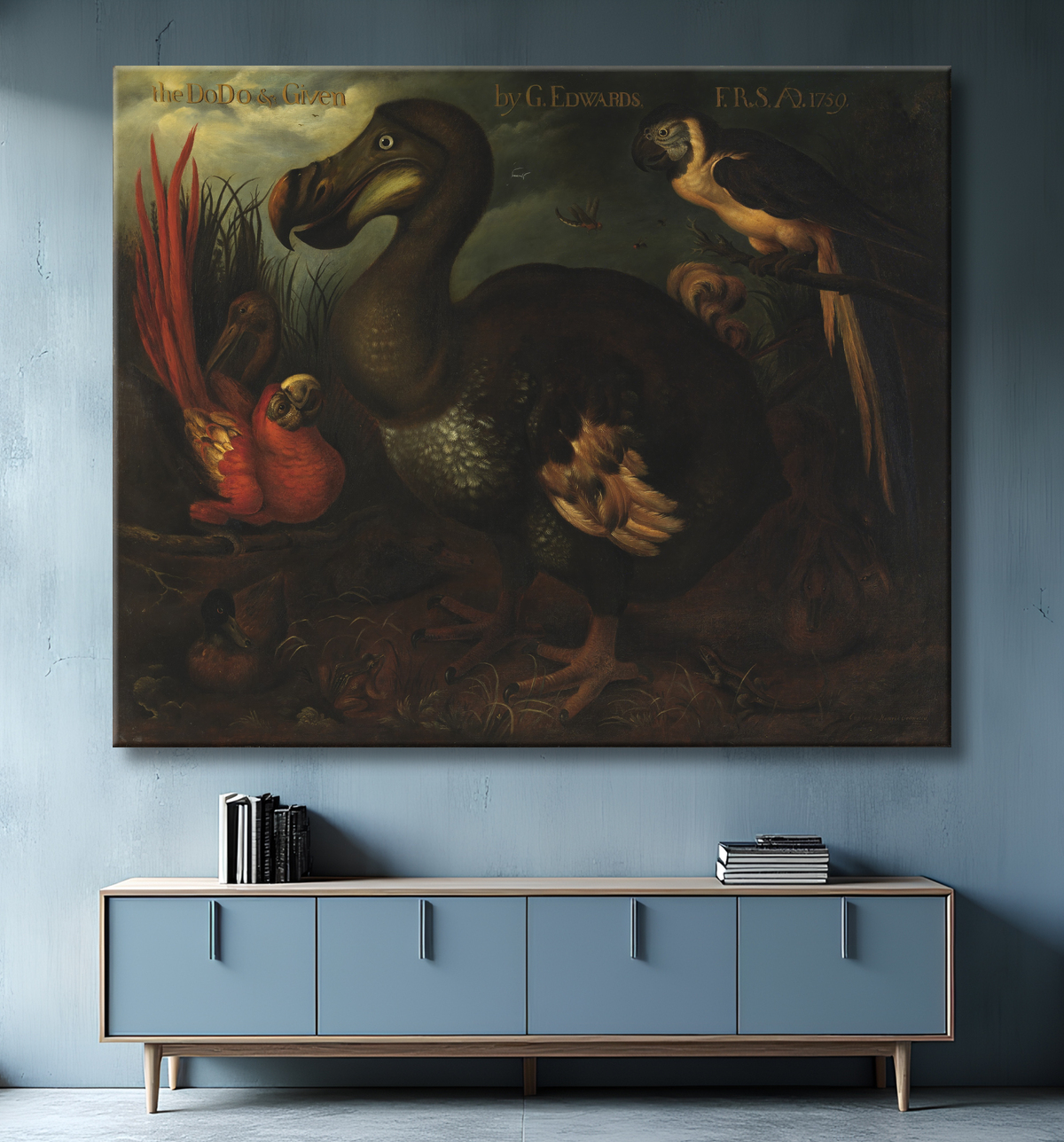 Reproduction Le Dodo et Donné de Henrik Gronvold, British, born 1858-died 1940 avec decor