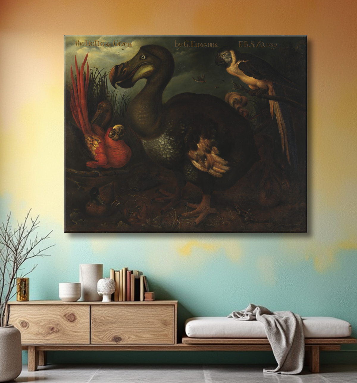 Reproduction Le Dodo et Donné de Henrik Gronvold, British, born 1858-died 1940 avec decor