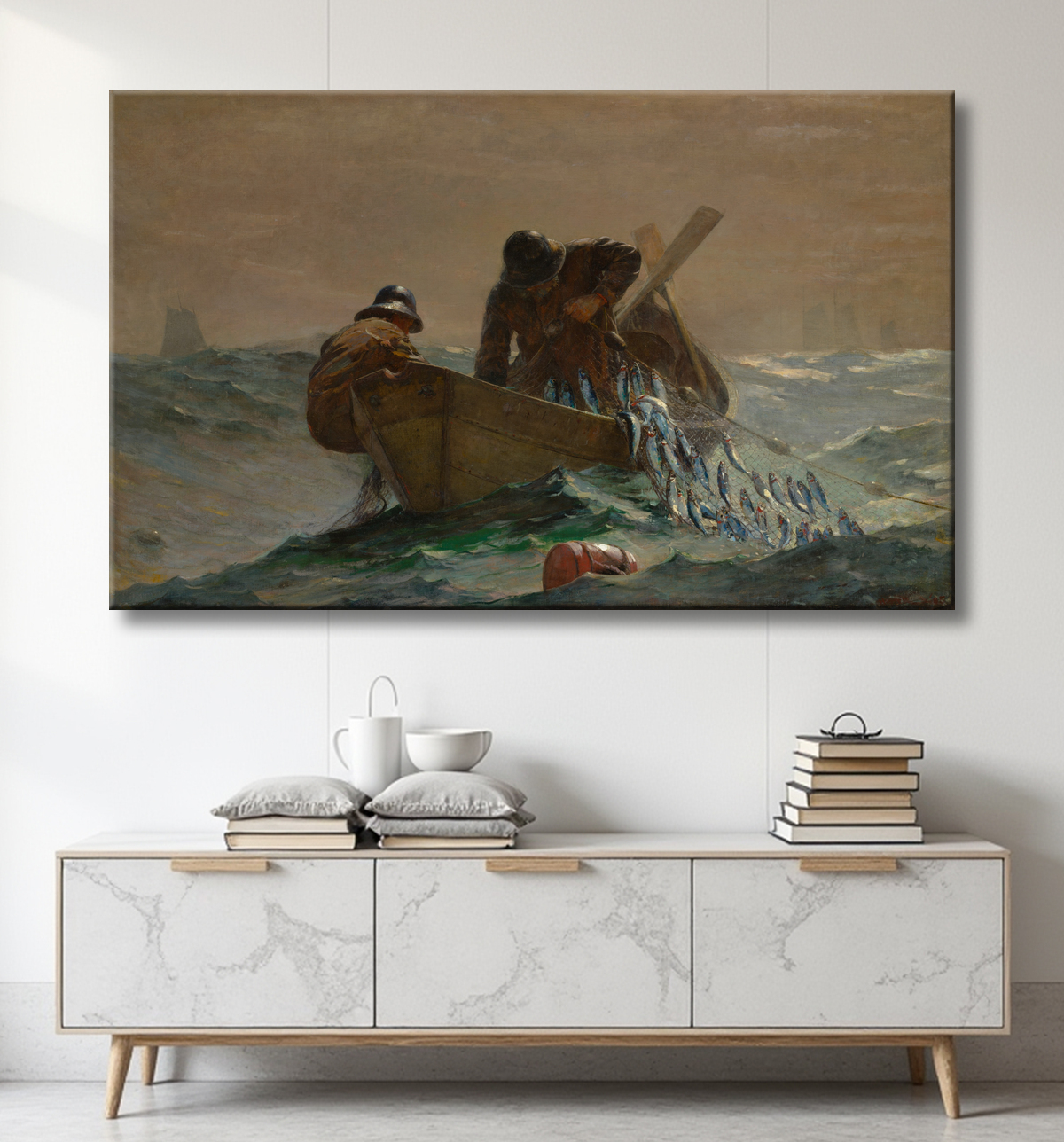 Reproduction Le filet à hareng de Winslow Homer avec decor