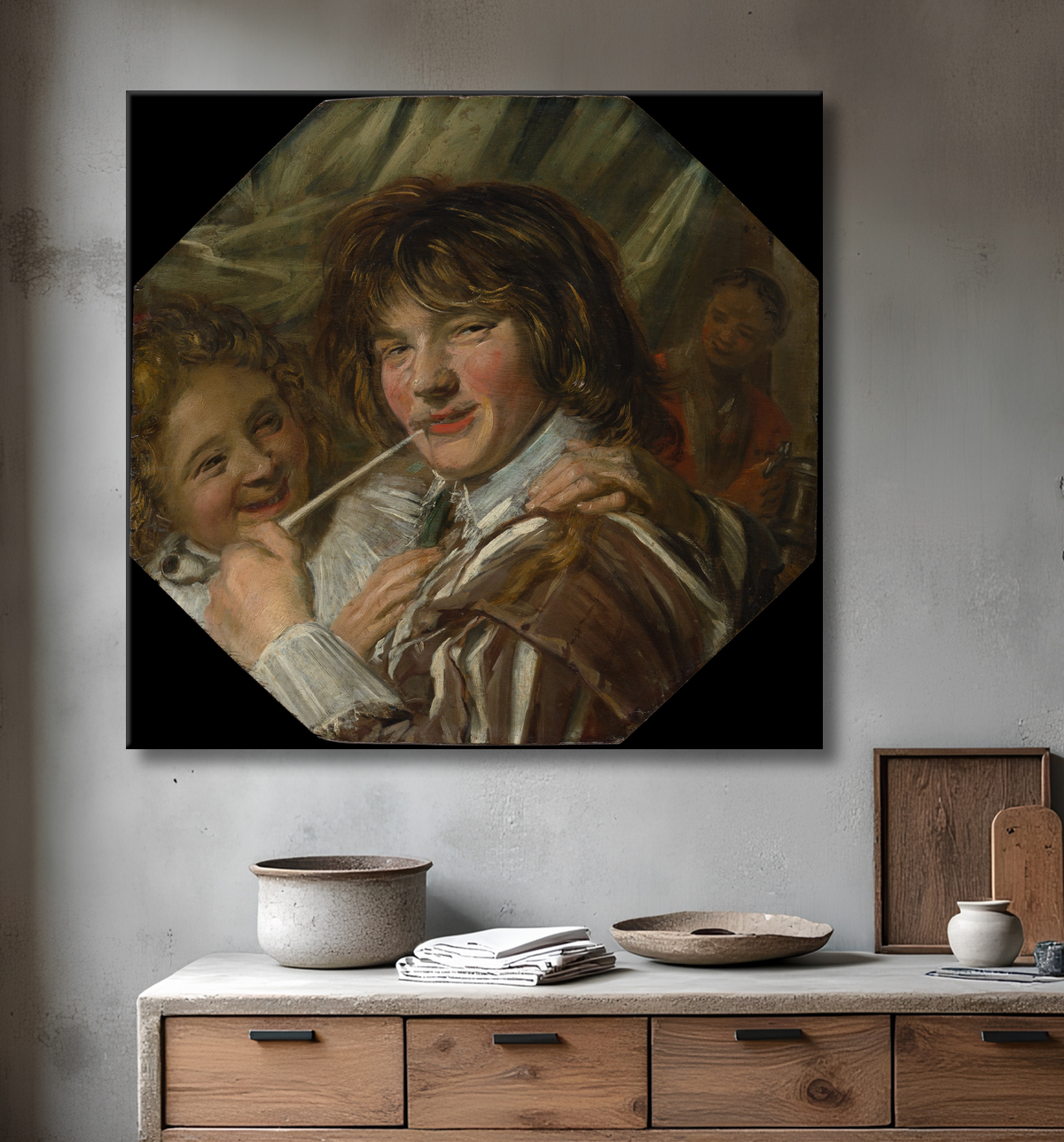 Reproduction Le fumeur de Frans Hals avec decor