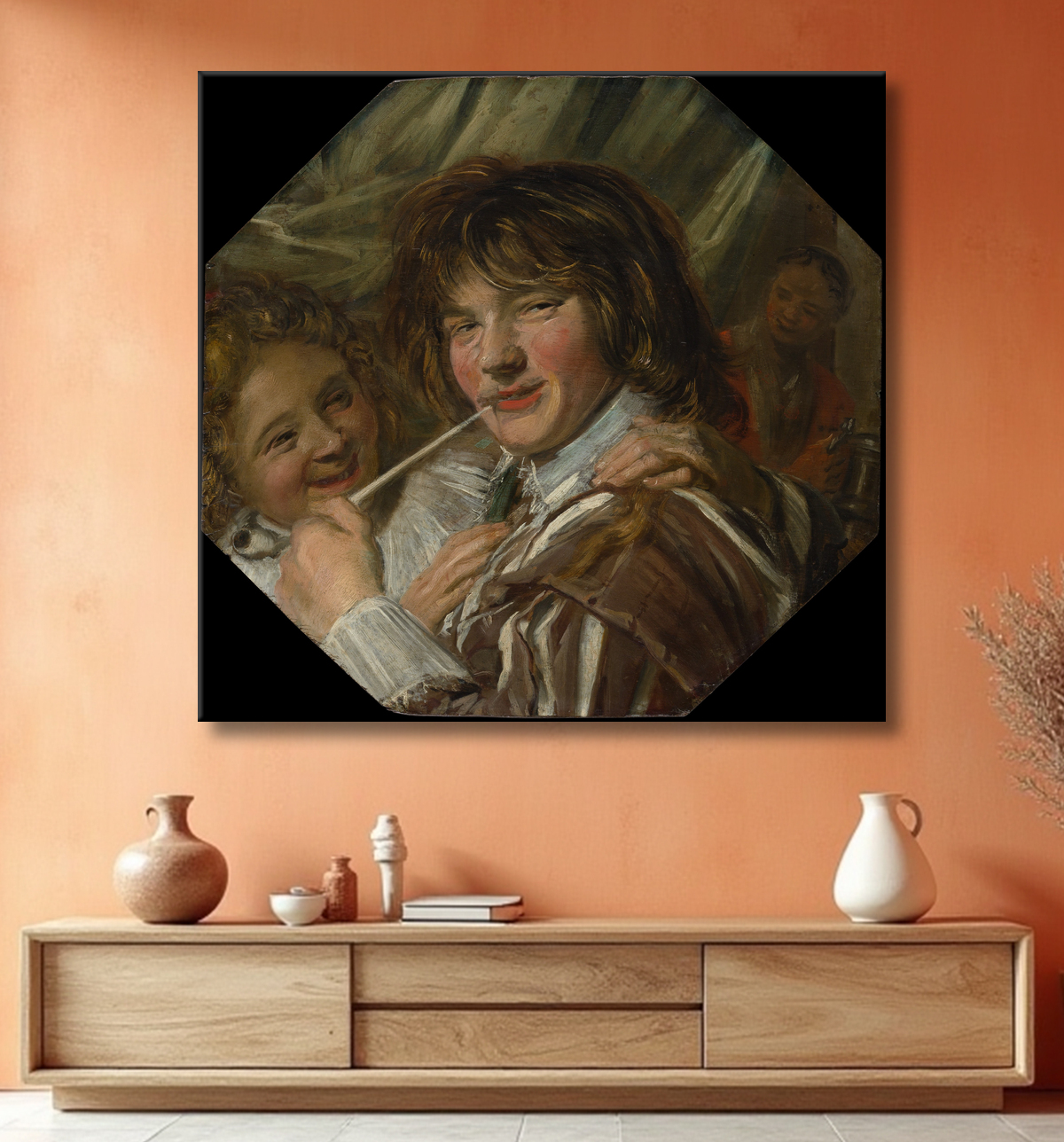 Reproduction Le fumeur de Frans Hals avec decor