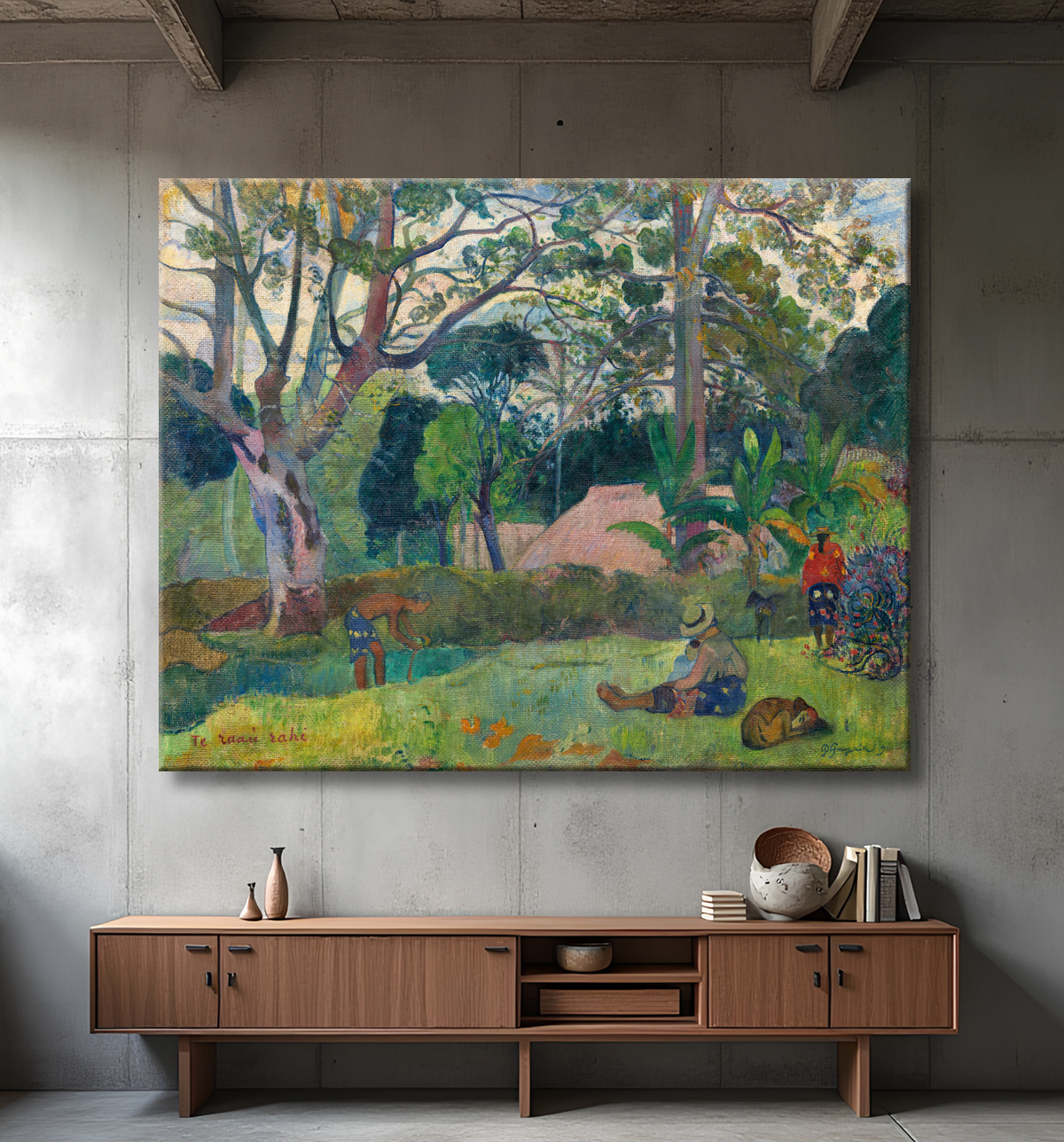 Reproduction Le grand arbre de Paul Gauguin avec decor