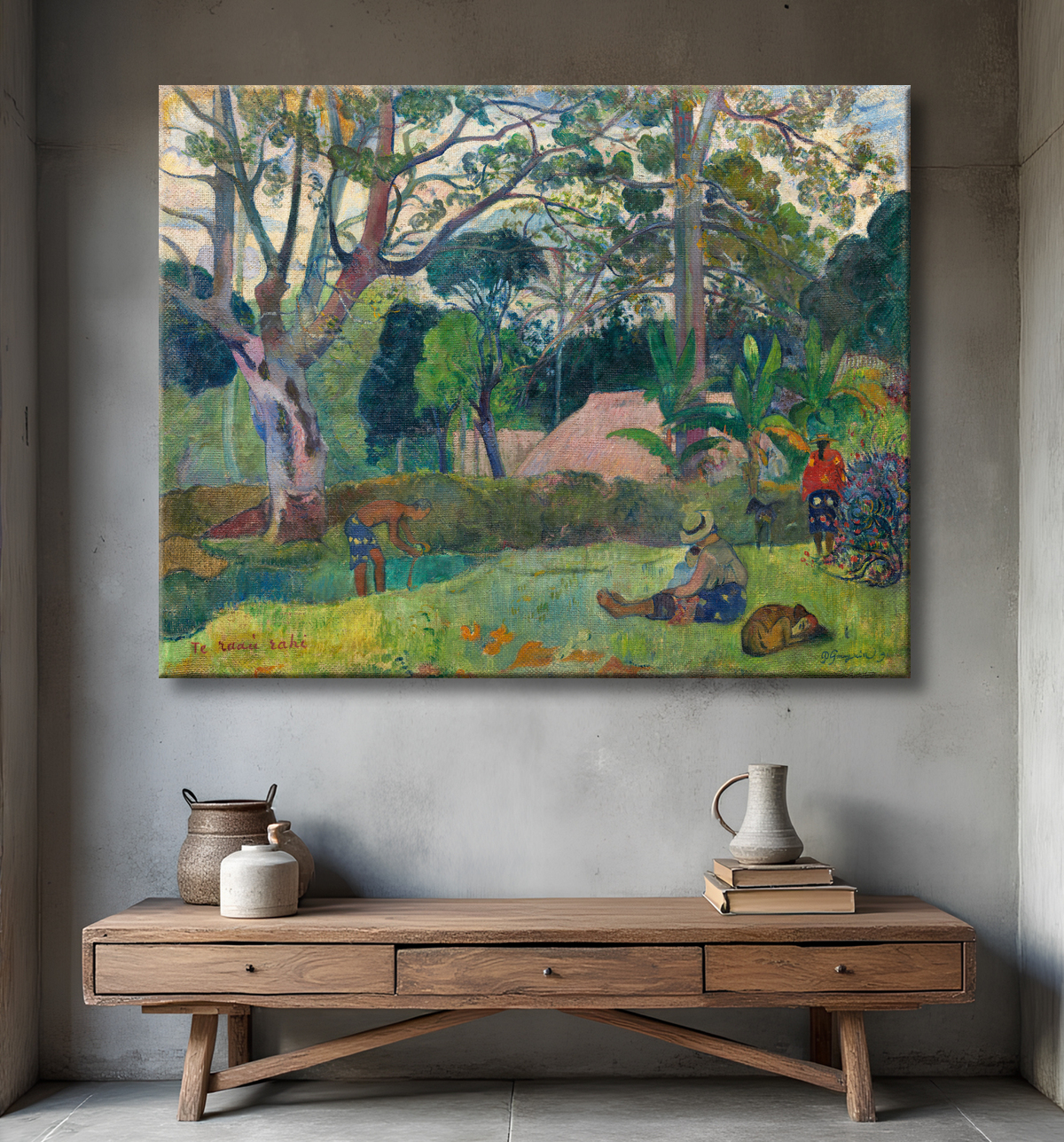 Reproduction Le grand arbre de Paul Gauguin avec decor