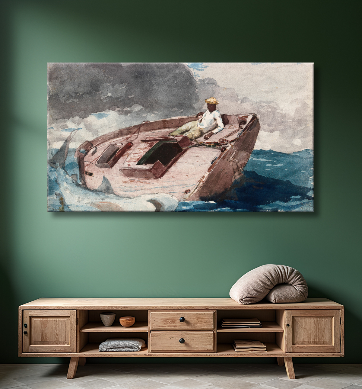 Reproduction Le Gulf Stream de Winslow Homer avec decor