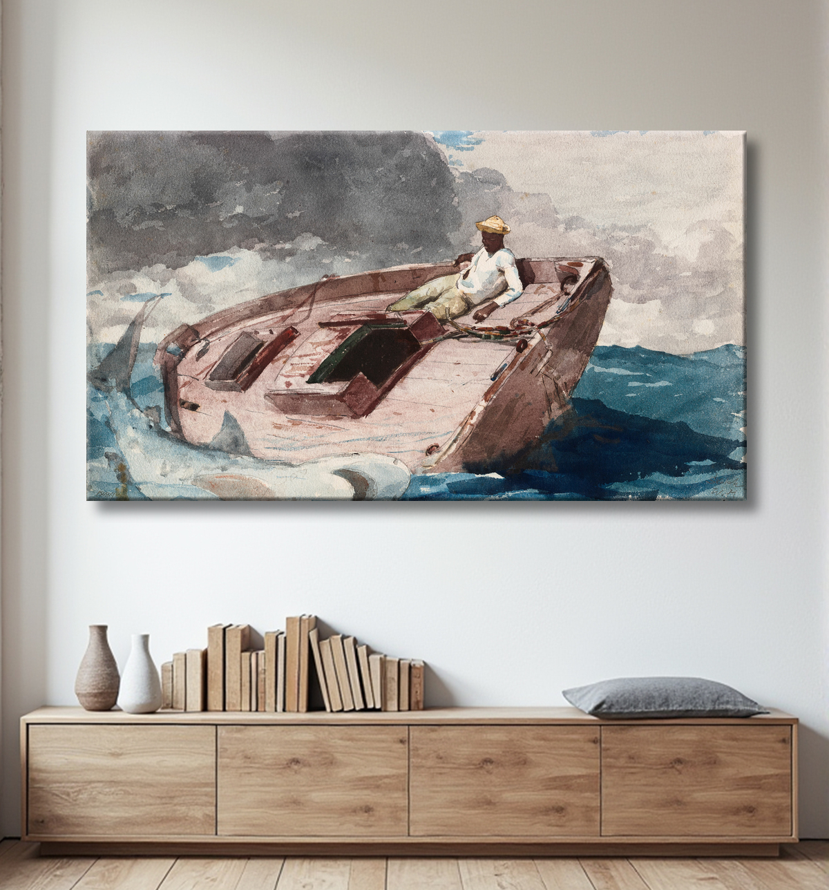 Reproduction Le Gulf Stream de Winslow Homer avec decor