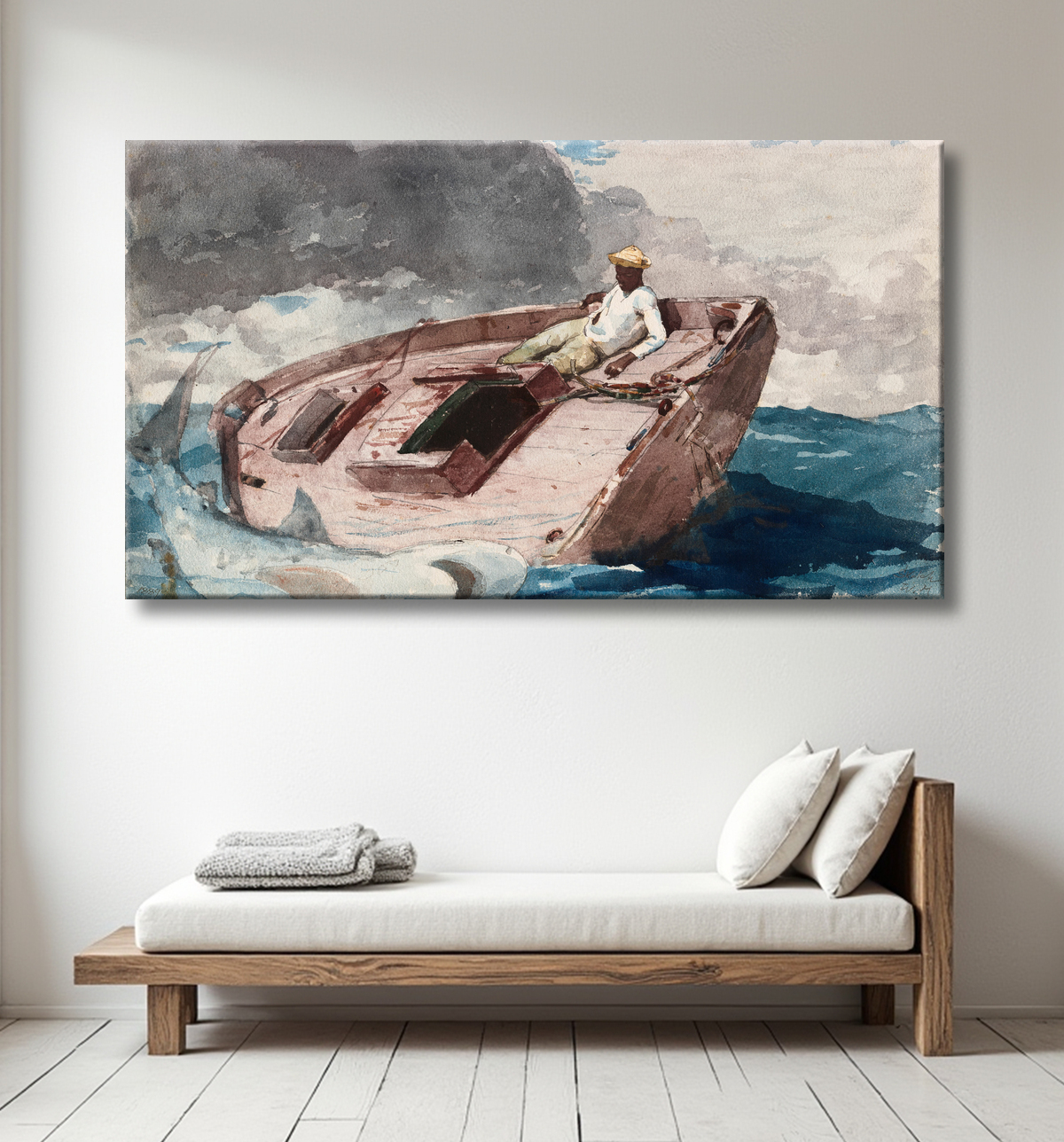 Reproduction Le Gulf Stream de Winslow Homer avec decor