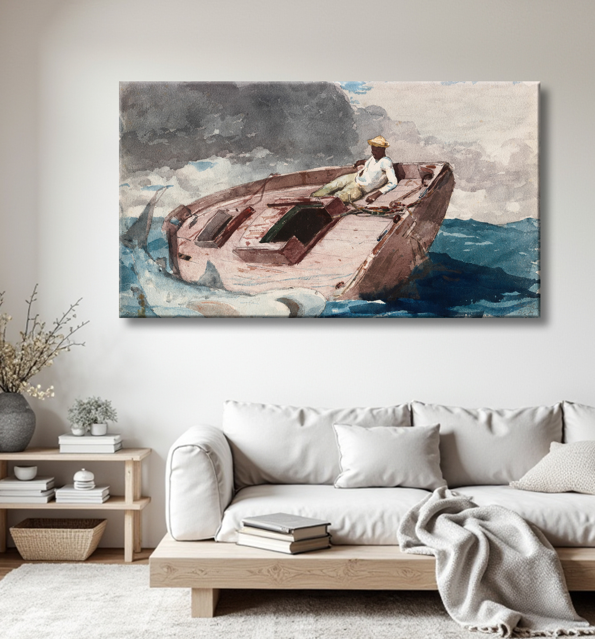 Reproduction Le Gulf Stream de Winslow Homer avec decor