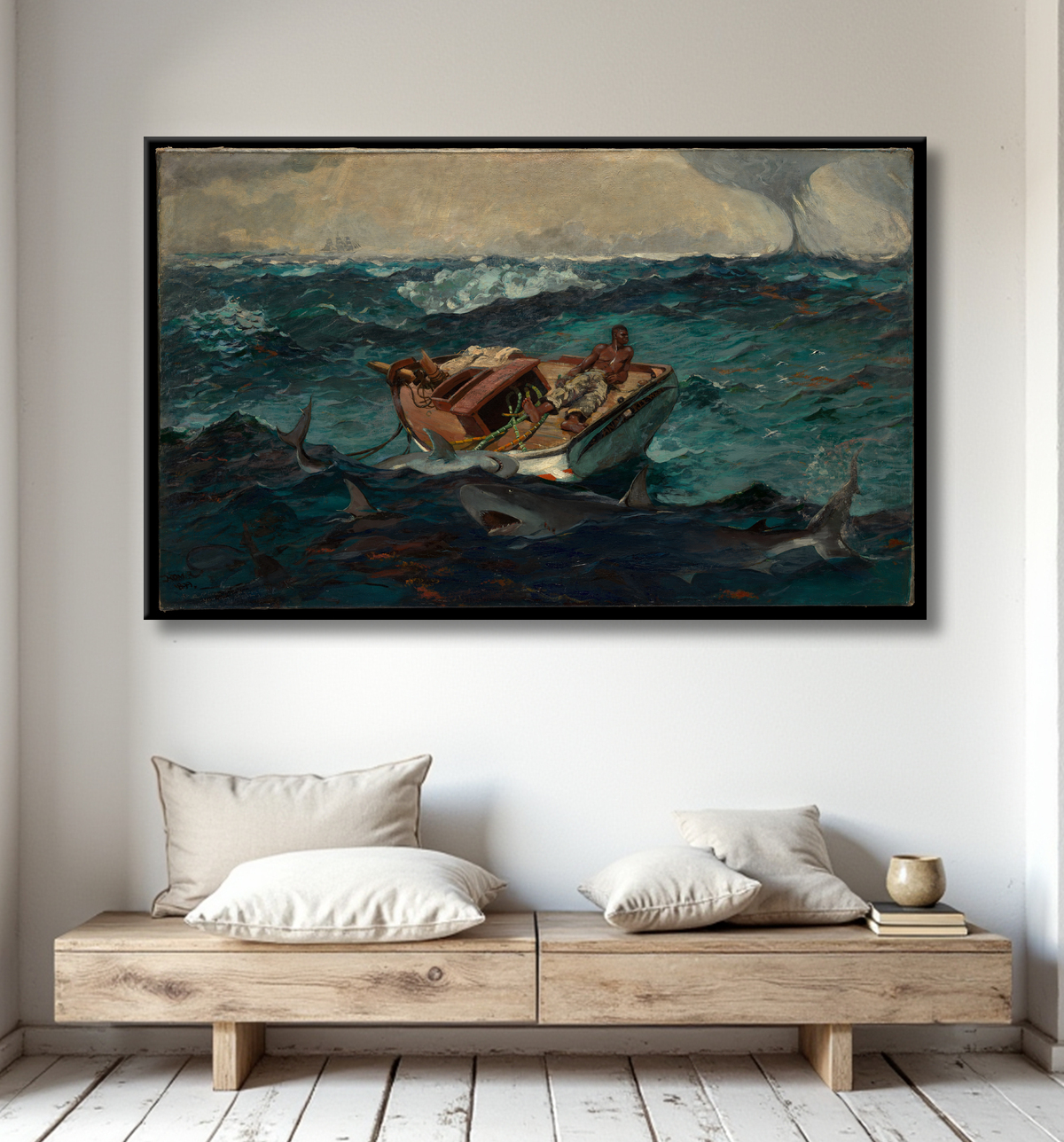 Reproduction Le Gulf Stream de Winslow Homer avec decor