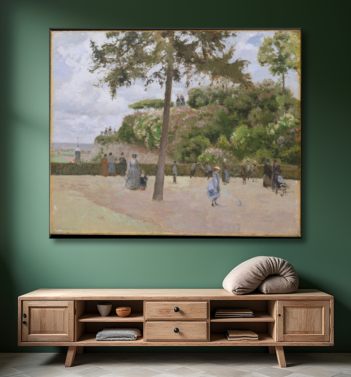 Reproduction Le Jardin Public de Pontoise de Camille Pissarro avec decor