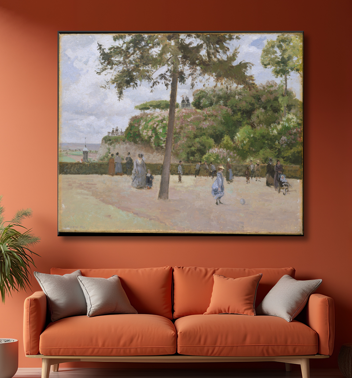 Reproduction Le Jardin Public de Pontoise de Camille Pissarro avec decor
