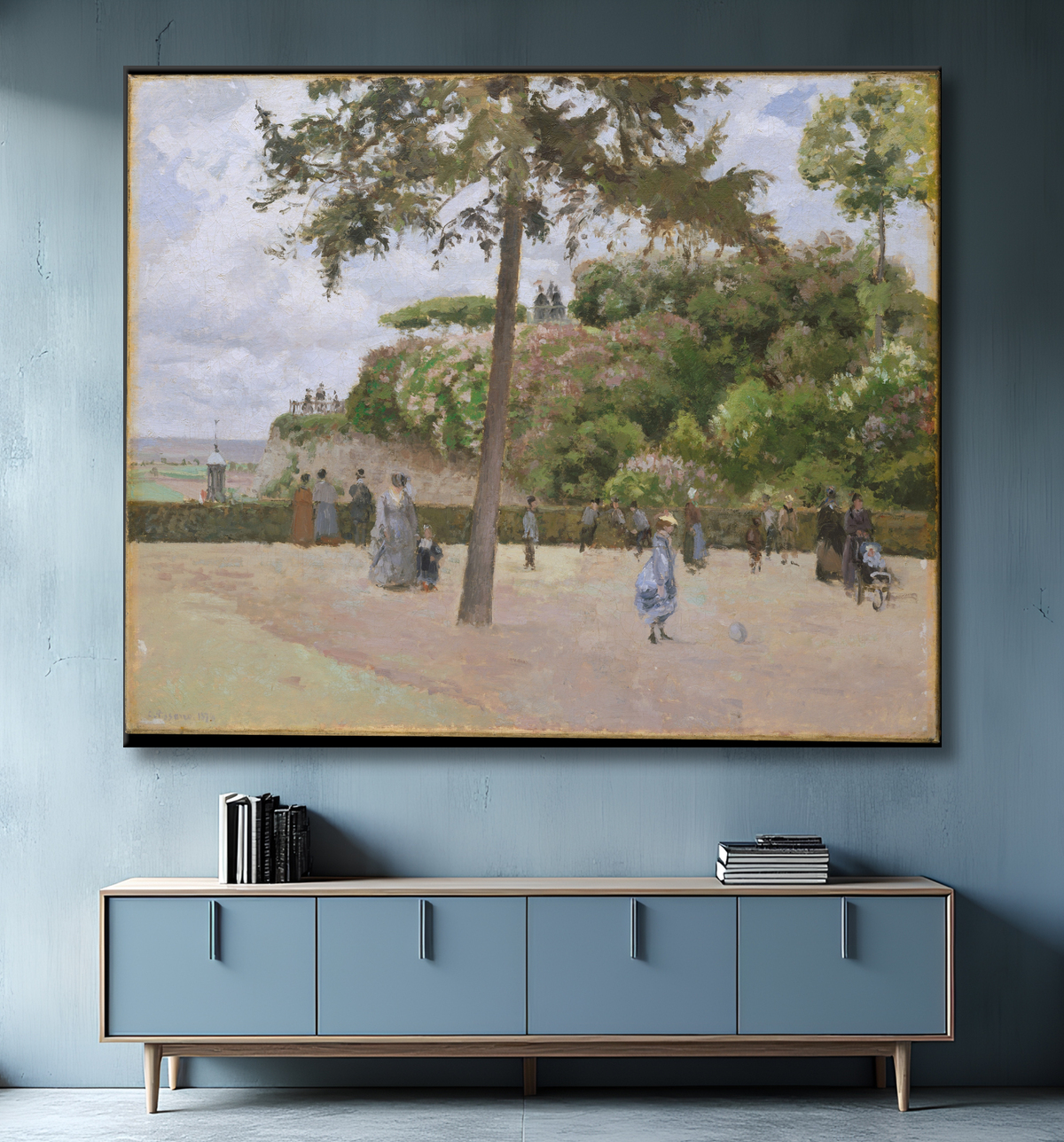 Reproduction Le Jardin Public de Pontoise de Camille Pissarro avec decor