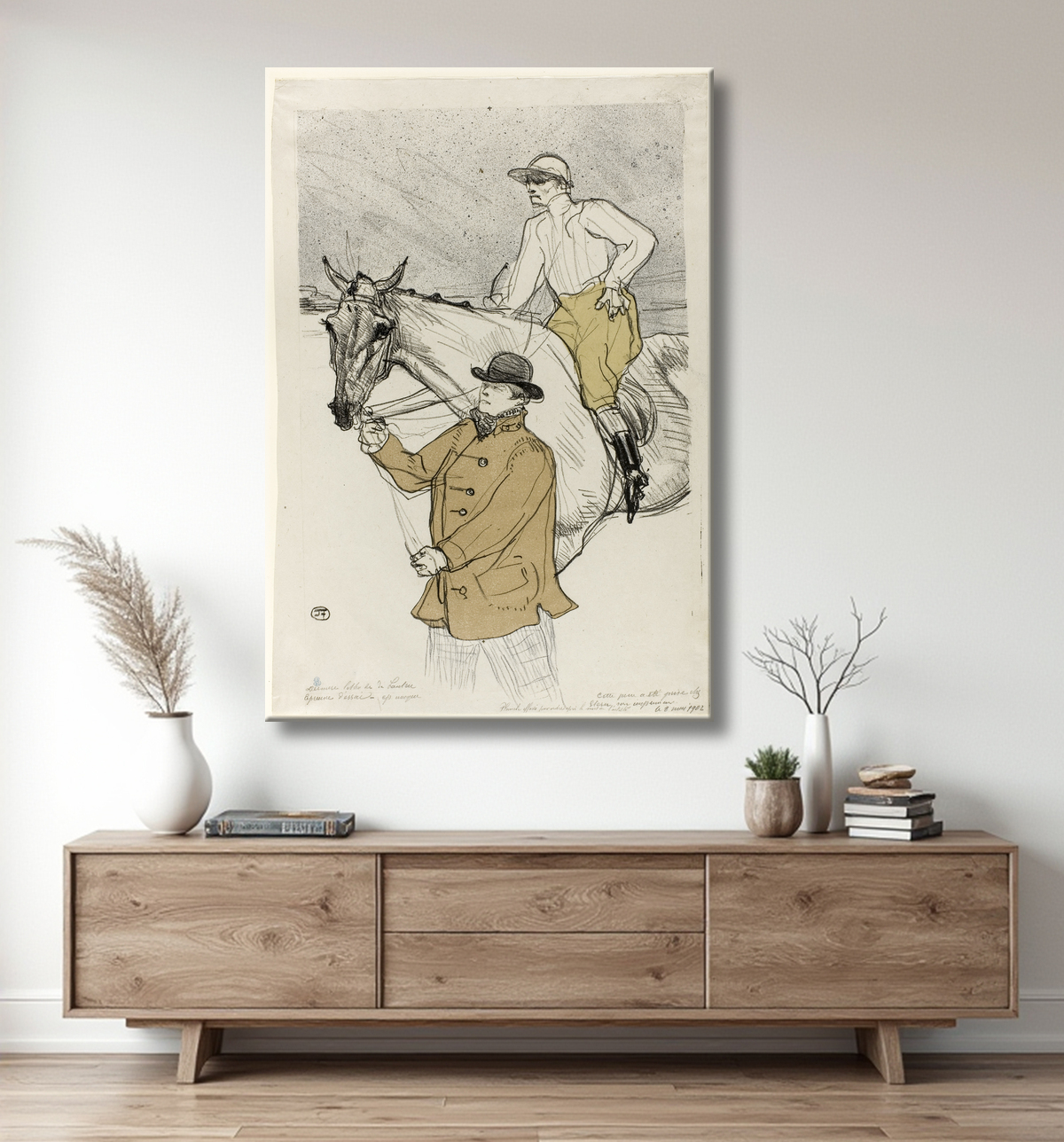 Reproduction Le jockey va au poste de Henri de Toulouse-Lautrec avec decor