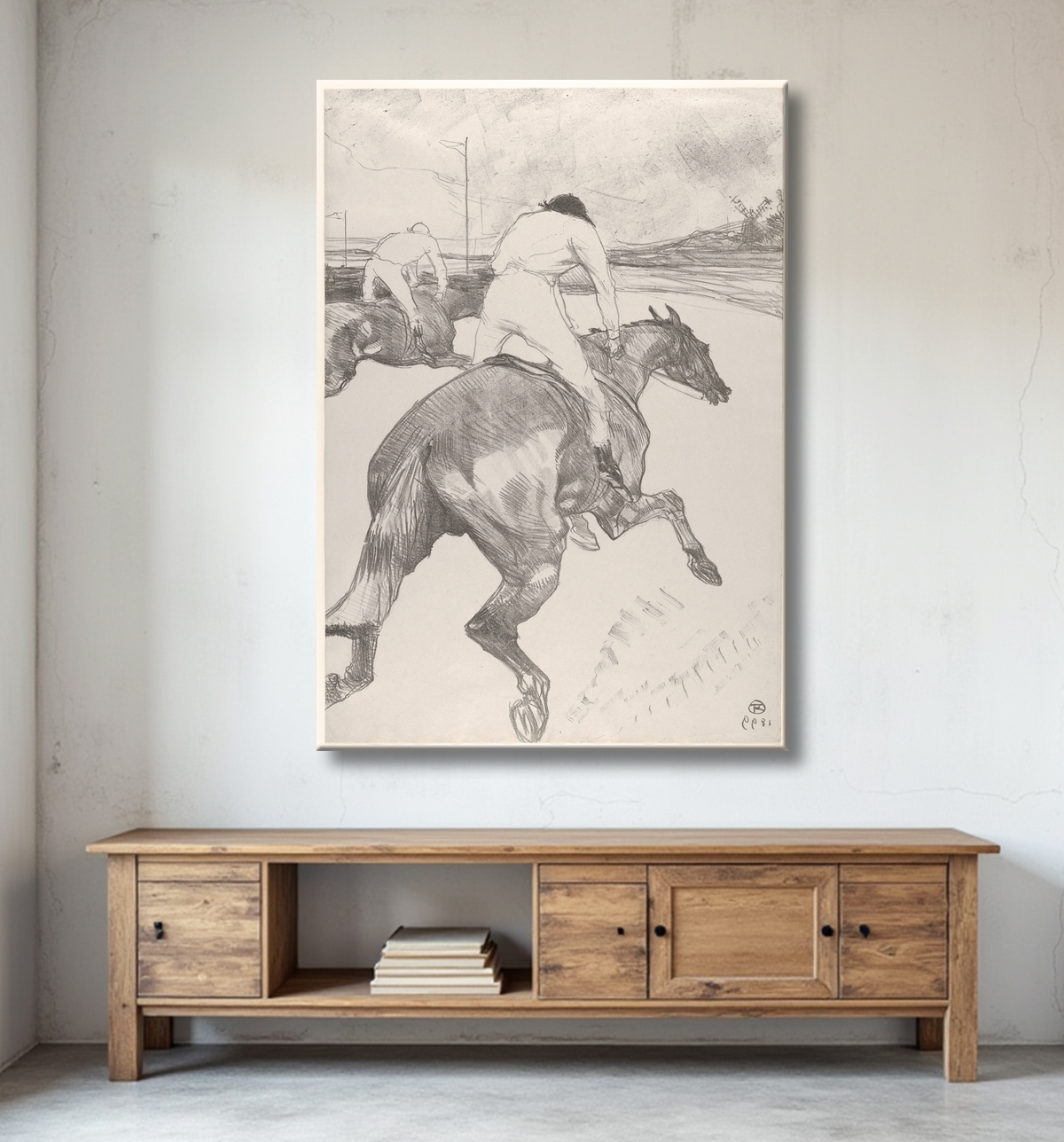 Reproduction Le jockey de Henri de Toulouse-Lautrec avec decor
